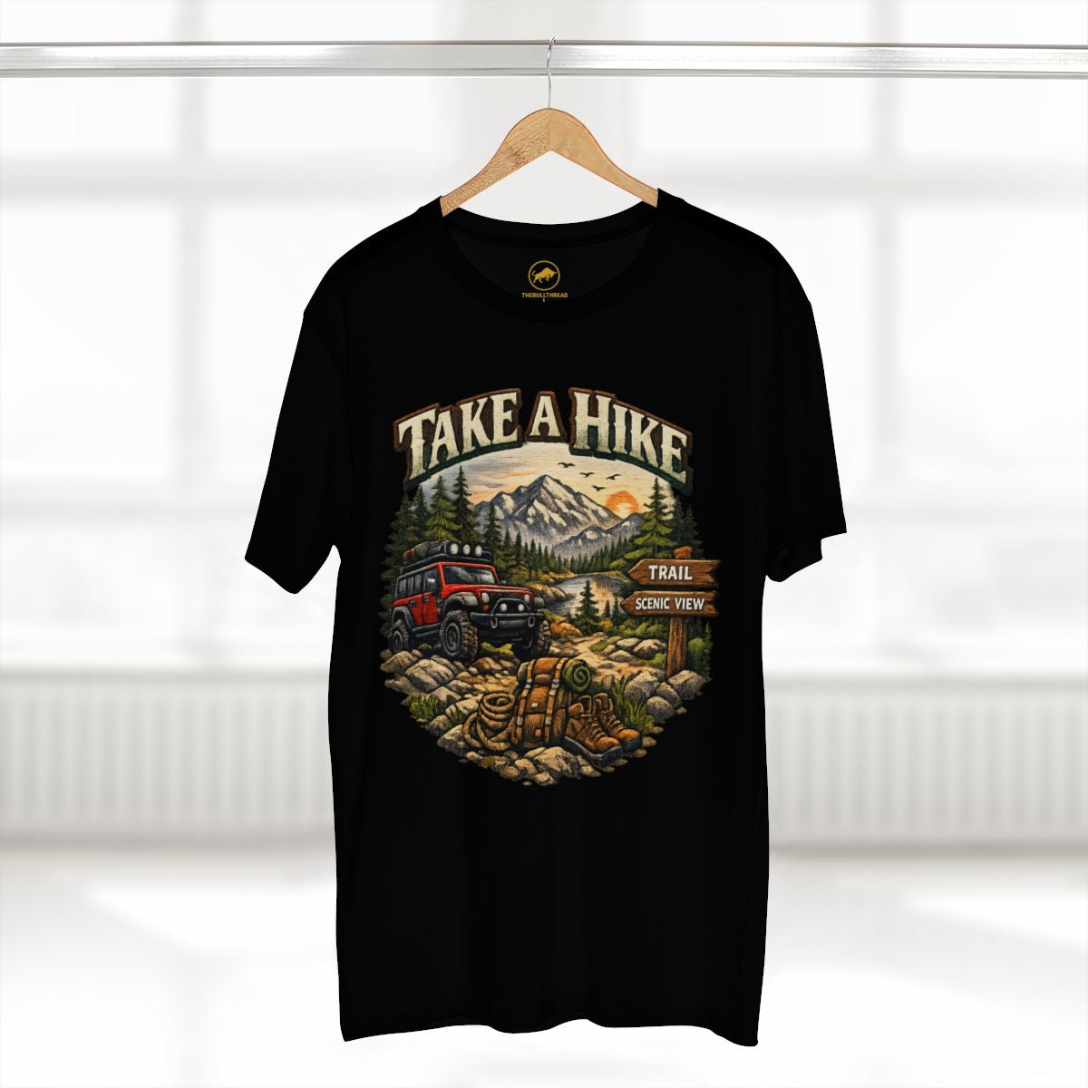 Take a Hike Adventure Shirt, Mountain Hiking Graphic Tee, Off-Road Camping T-Shirt, Premium Outdoor Travel Gift for Hikers.