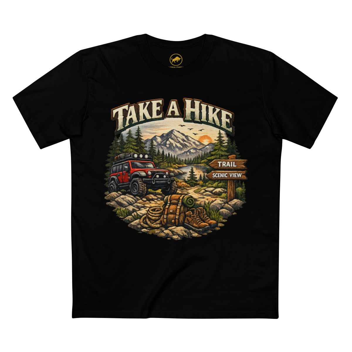 Take a Hike Adventure Shirt, Mountain Hiking Graphic Tee, Off-Road Camping T-Shirt, Premium Outdoor Travel Gift for Hikers.