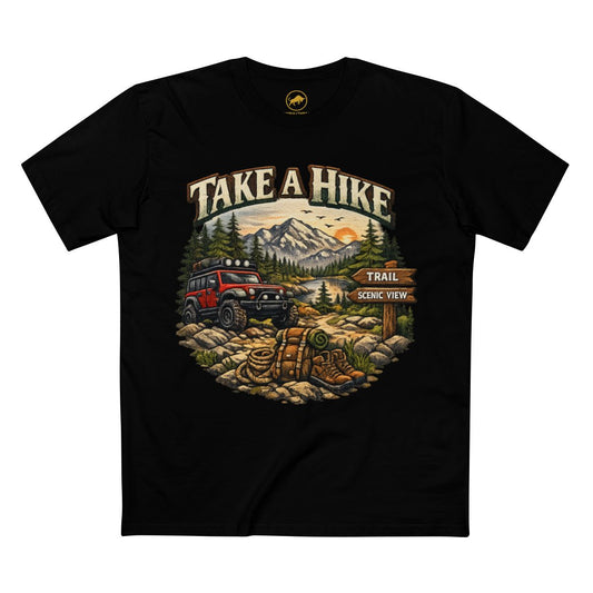 Take a Hike Adventure Shirt, Mountain Hiking Graphic Tee, Off-Road Camping T-Shirt, Premium Outdoor Travel Gift for Hikers.