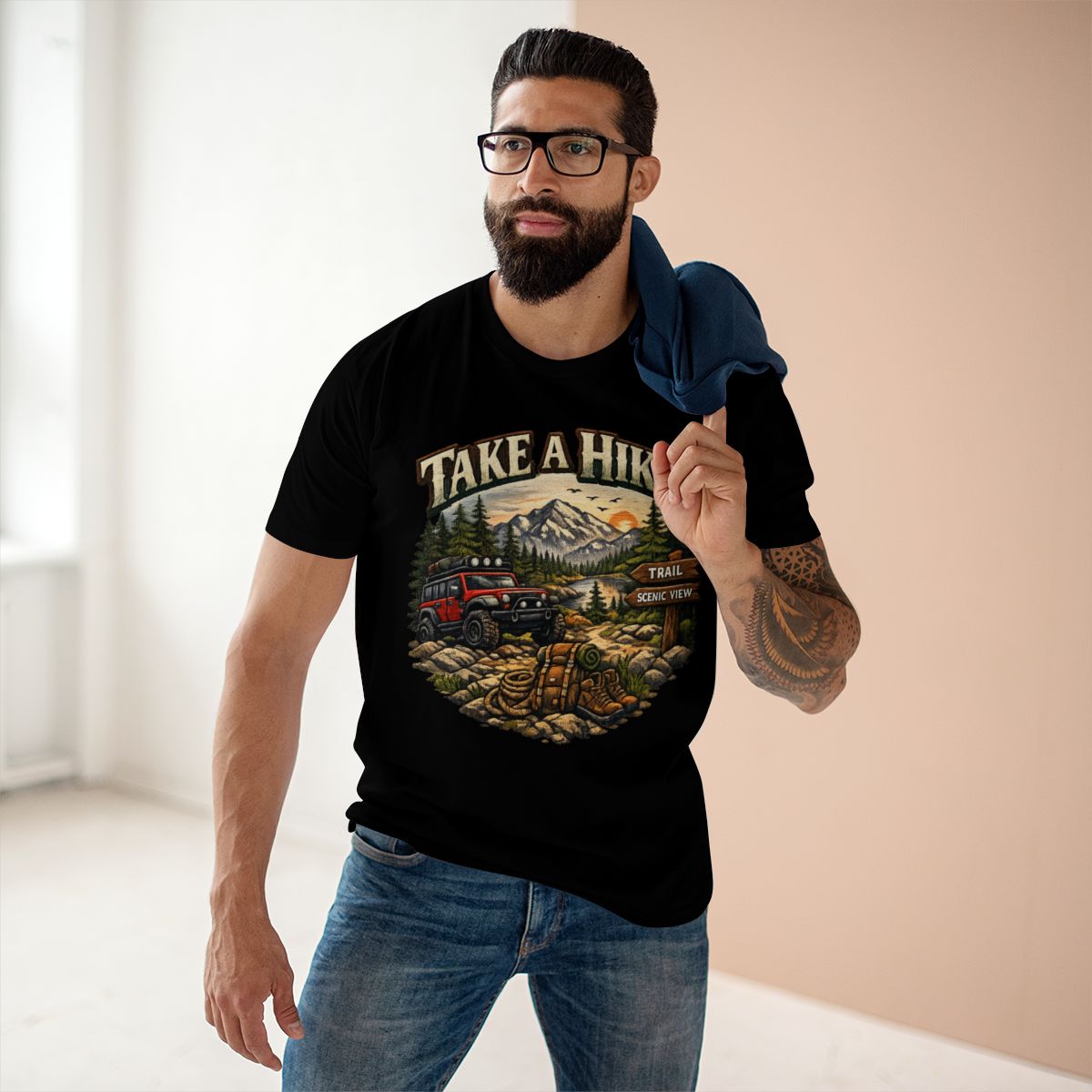 Take a Hike Adventure Shirt, Mountain Hiking Graphic Tee, Off-Road Camping T-Shirt, Premium Outdoor Travel Gift for Hikers.