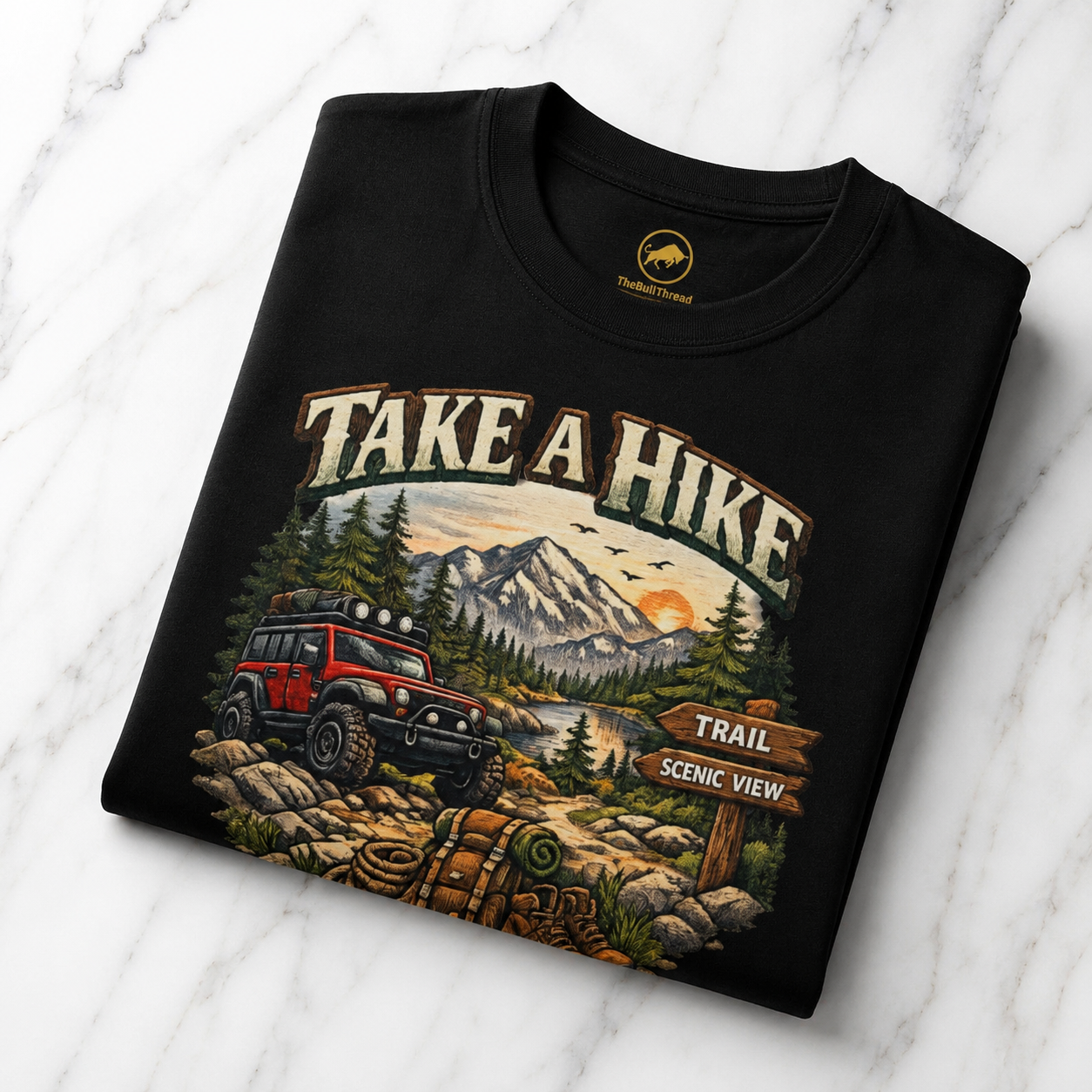 Take a Hike Adventure Shirt, Mountain Hiking Graphic Tee, Off-Road Camping T-Shirt, Premium Outdoor Travel Gift for Hikers.