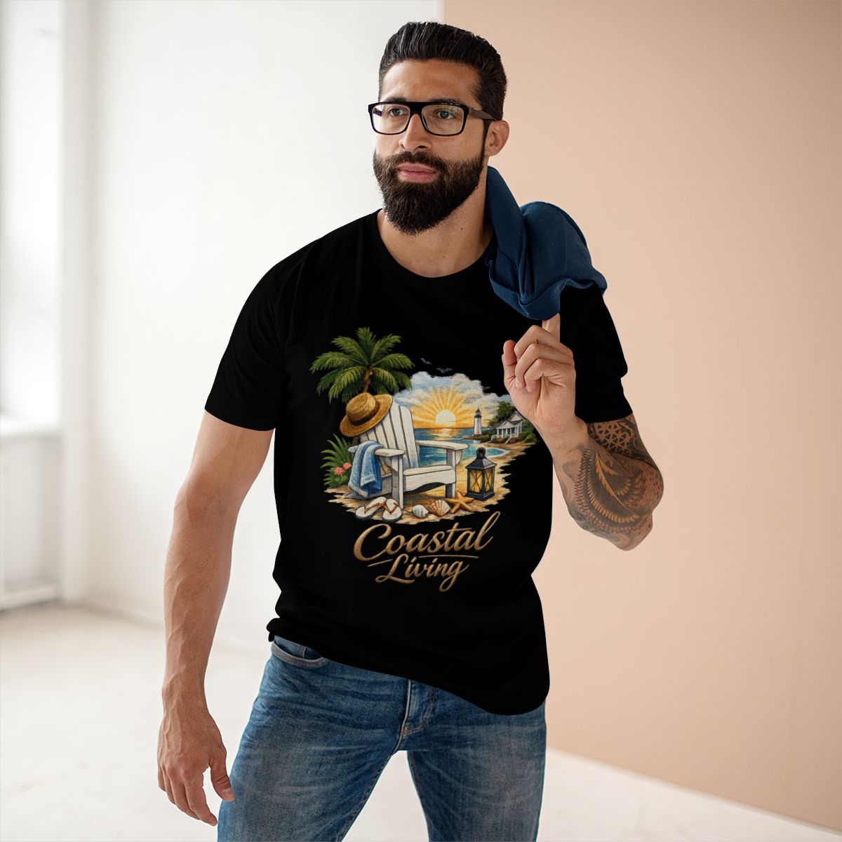 Coastal Living Shirt, Premium Beach Graphic Tee, AS Colour 5001 Ocean Lifestyle T-Shirt, Coastal Gift for Beach and Florida Lovers.