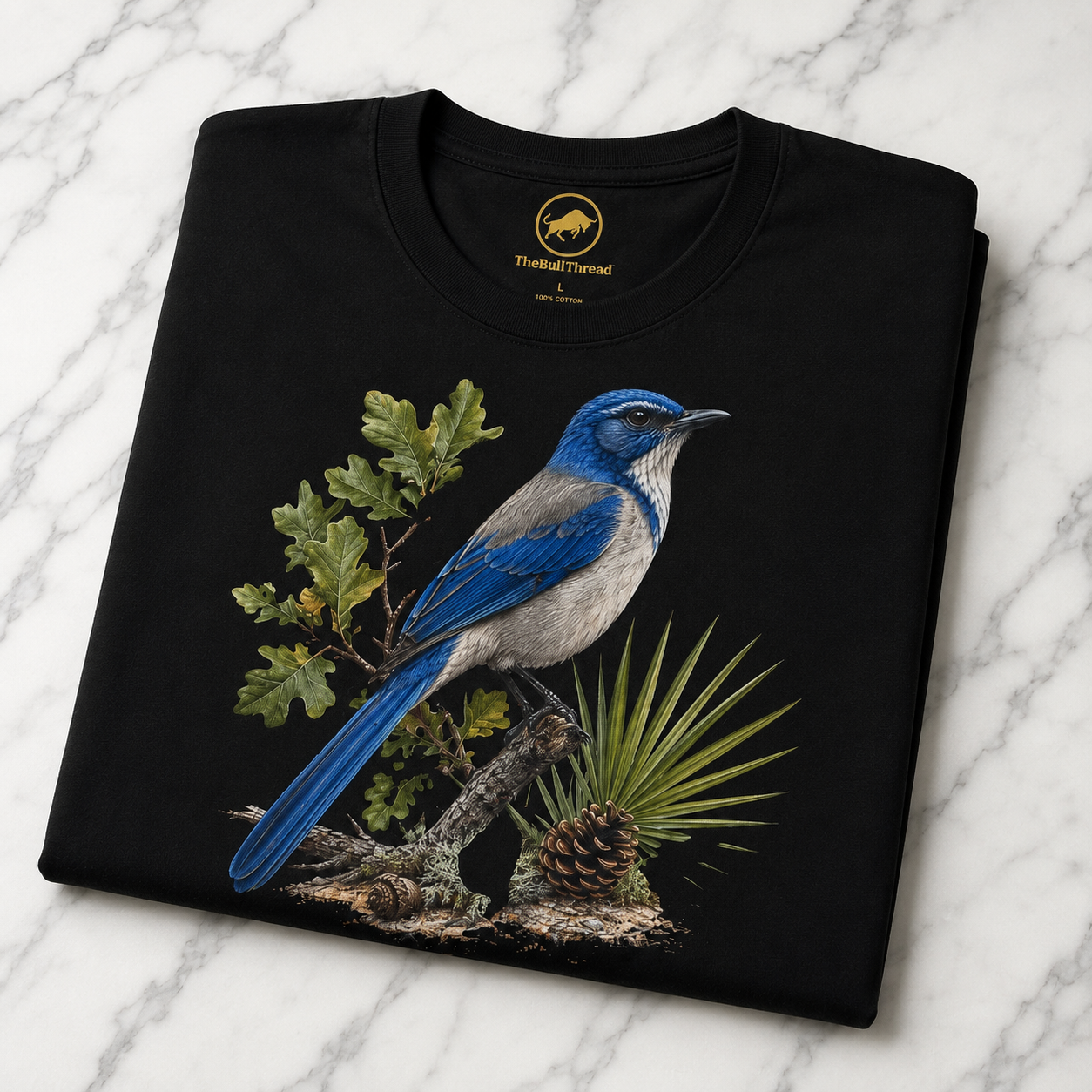 Premium Florida Scrub Jay T-Shirt, AS Colour 5001 Bird Graphic Tee, Florida Wildlife Shirt, Birdwatcher Gift, Native Nature Apparel.