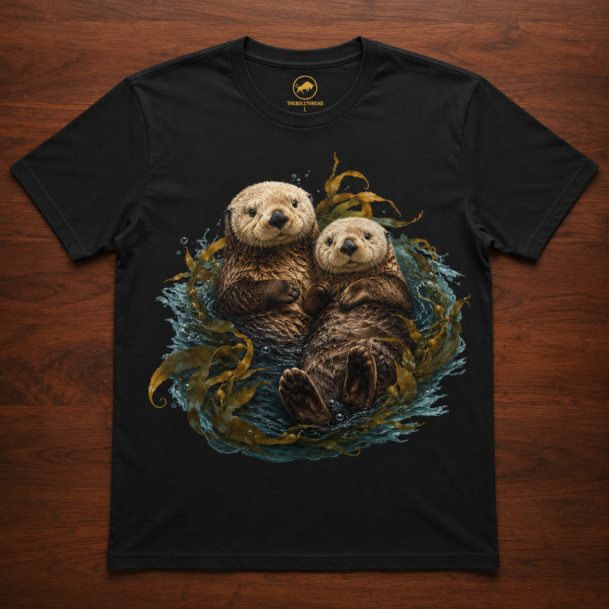 Premium Sea Otter T-Shirt, AS Colour 5001 Coastal Wildlife Graphic Tee, Kelp Forest Ocean Shirt, Marine Animal Lover Gift.