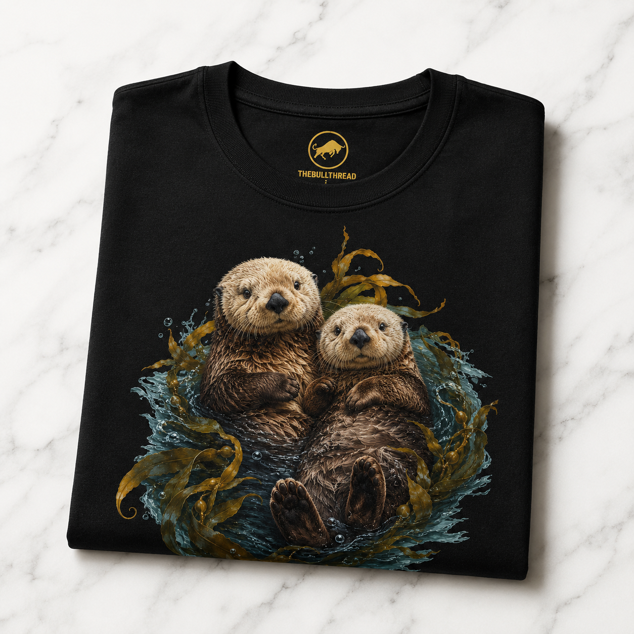 Premium Sea Otter T-Shirt, AS Colour 5001 Coastal Wildlife Graphic Tee, Kelp Forest Ocean Shirt, Marine Animal Lover Gift.