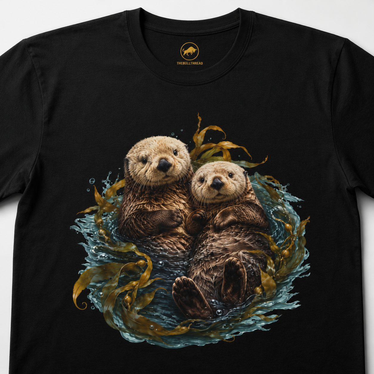 Premium Sea Otter T-Shirt, AS Colour 5001 Coastal Wildlife Graphic Tee, Kelp Forest Ocean Shirt, Marine Animal Lover Gift.