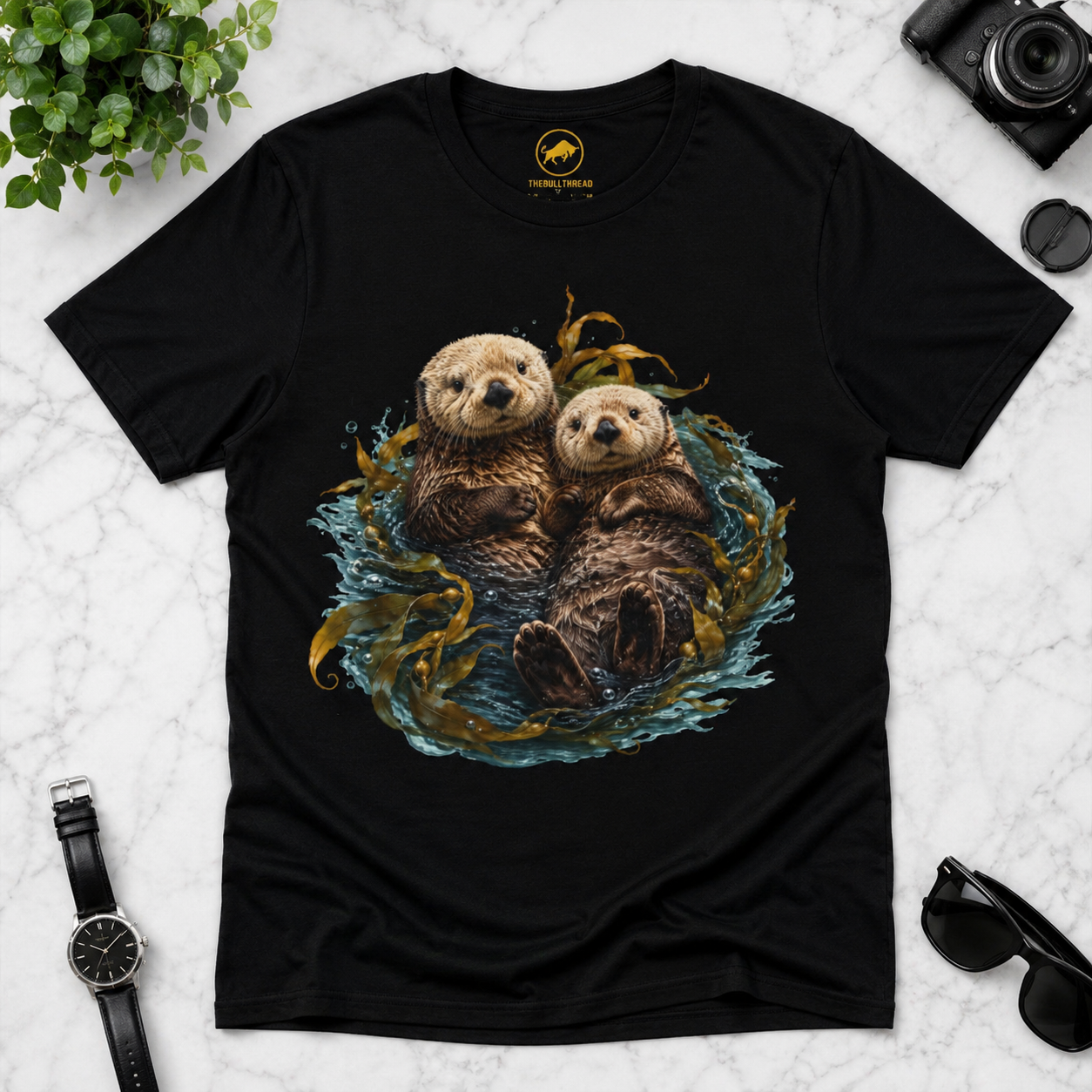 Premium Sea Otter T-Shirt, AS Colour 5001 Coastal Wildlife Graphic Tee, Kelp Forest Ocean Shirt, Marine Animal Lover Gift.