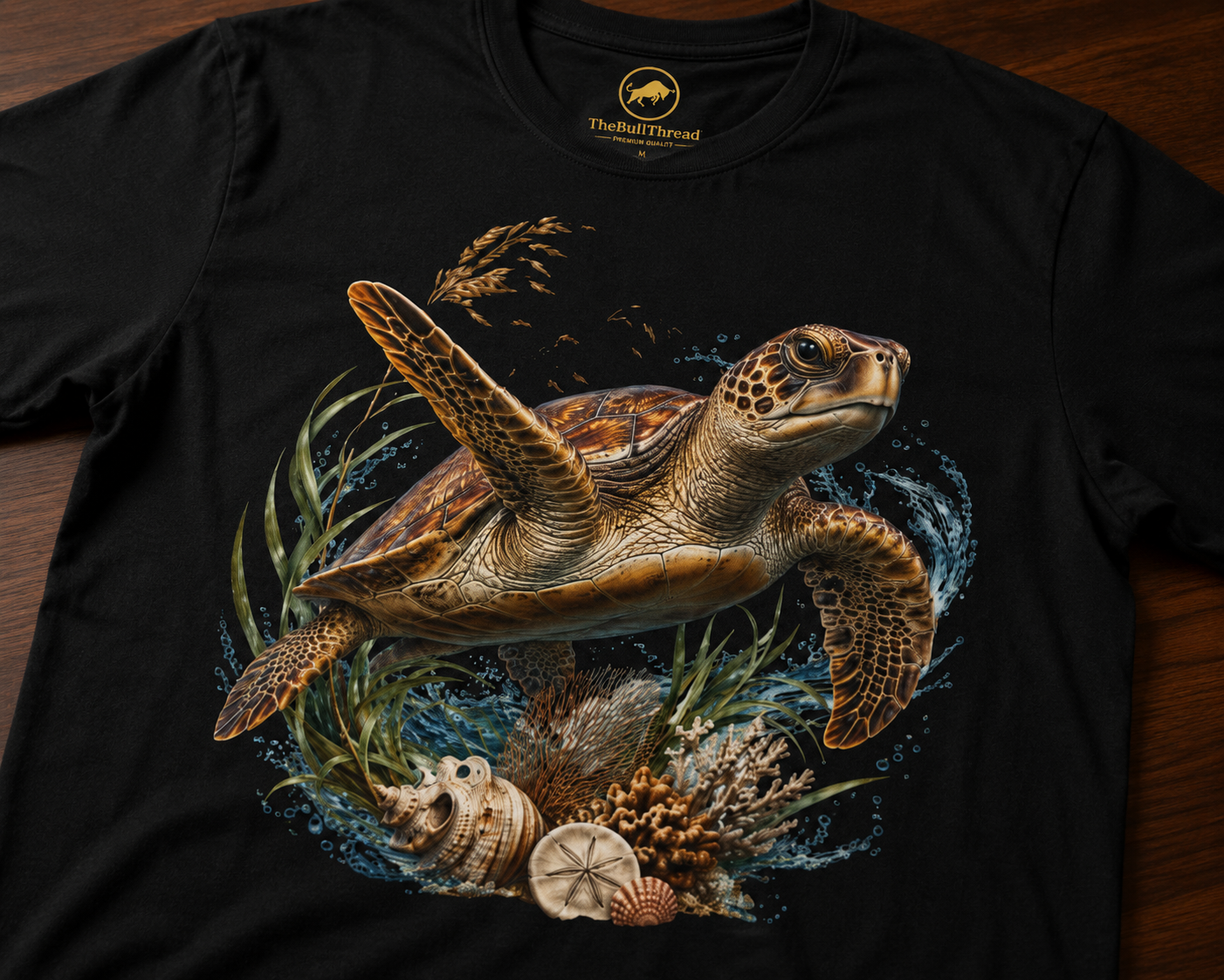 Premium Sea Turtle T-Shirt, AS Colour 5001 Ocean Wildlife Graphic Tee, Coastal Marine Life Shirt, Sea Turtle Lover Gift.