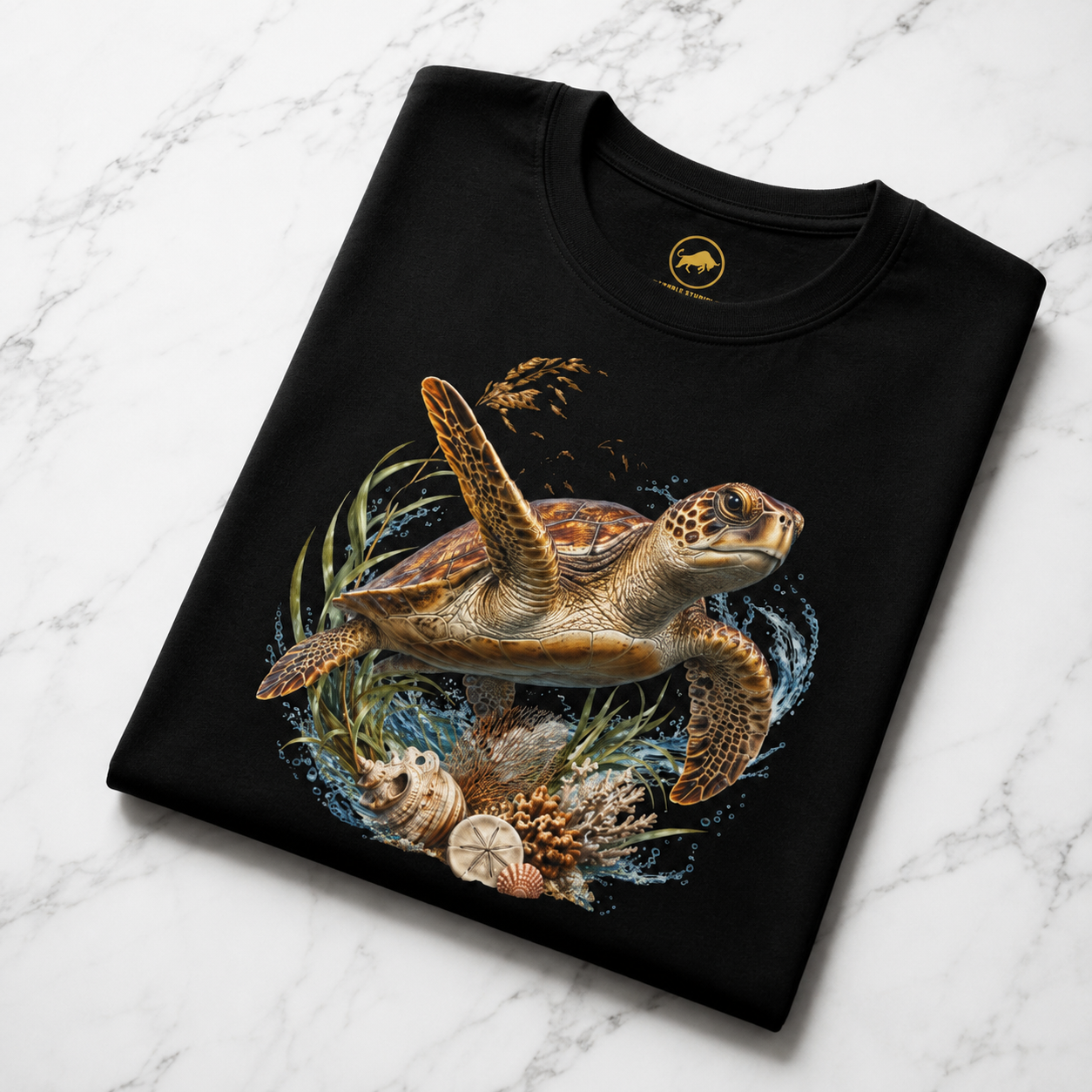 Premium Sea Turtle T-Shirt, AS Colour 5001 Ocean Wildlife Graphic Tee, Coastal Marine Life Shirt, Sea Turtle Lover Gift.