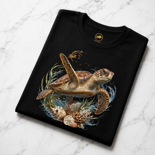 Premium Sea Turtle T-Shirt, AS Colour 5001 Ocean Wildlife Graphic Tee, Coastal Marine Life Shirt, Sea Turtle Lover Gift.
