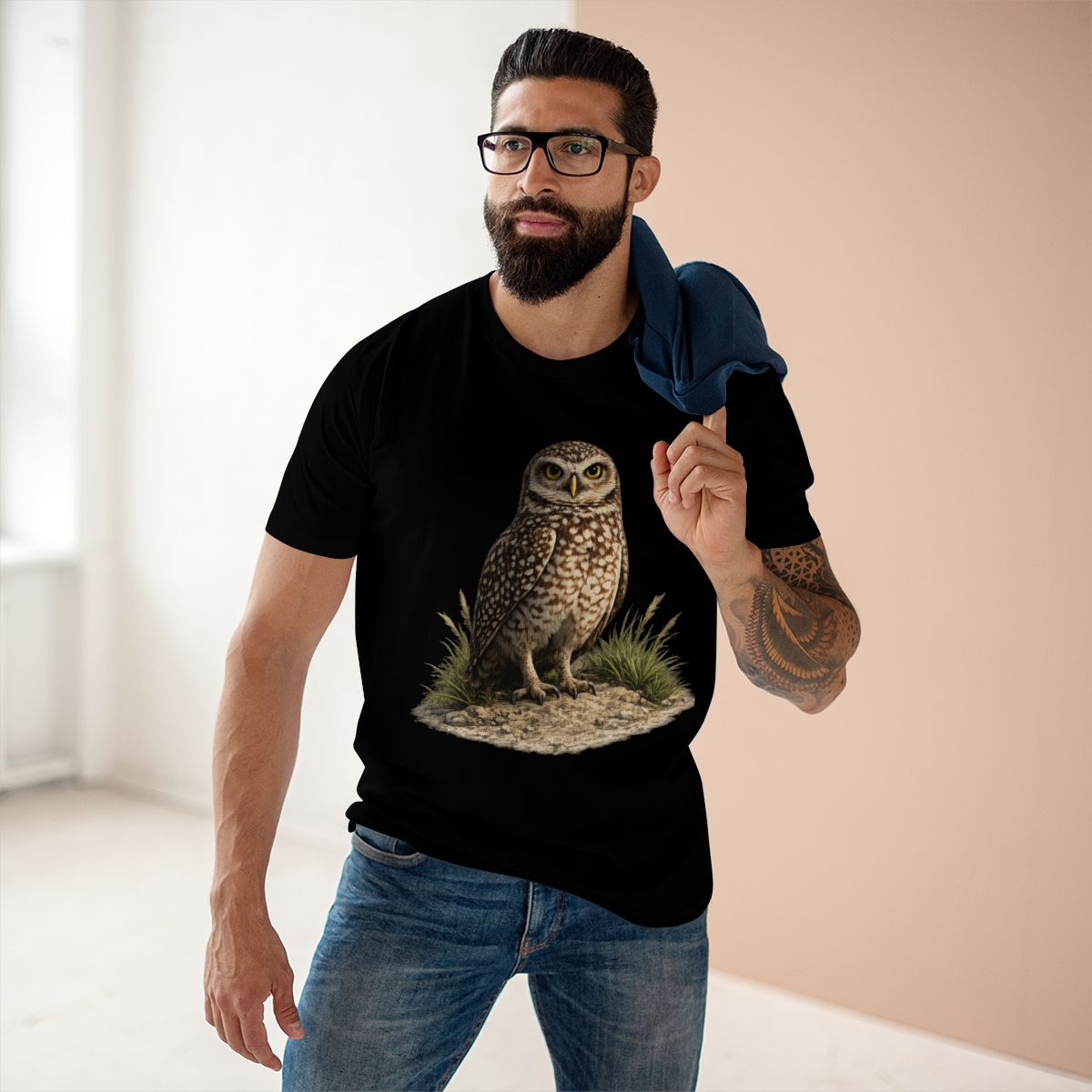 Premium Burrowing Owl T-Shirt, AS Colour 5001 Florida Wildlife Graphic Tee, Birdwatcher Gift, Nature Lover Shirt.