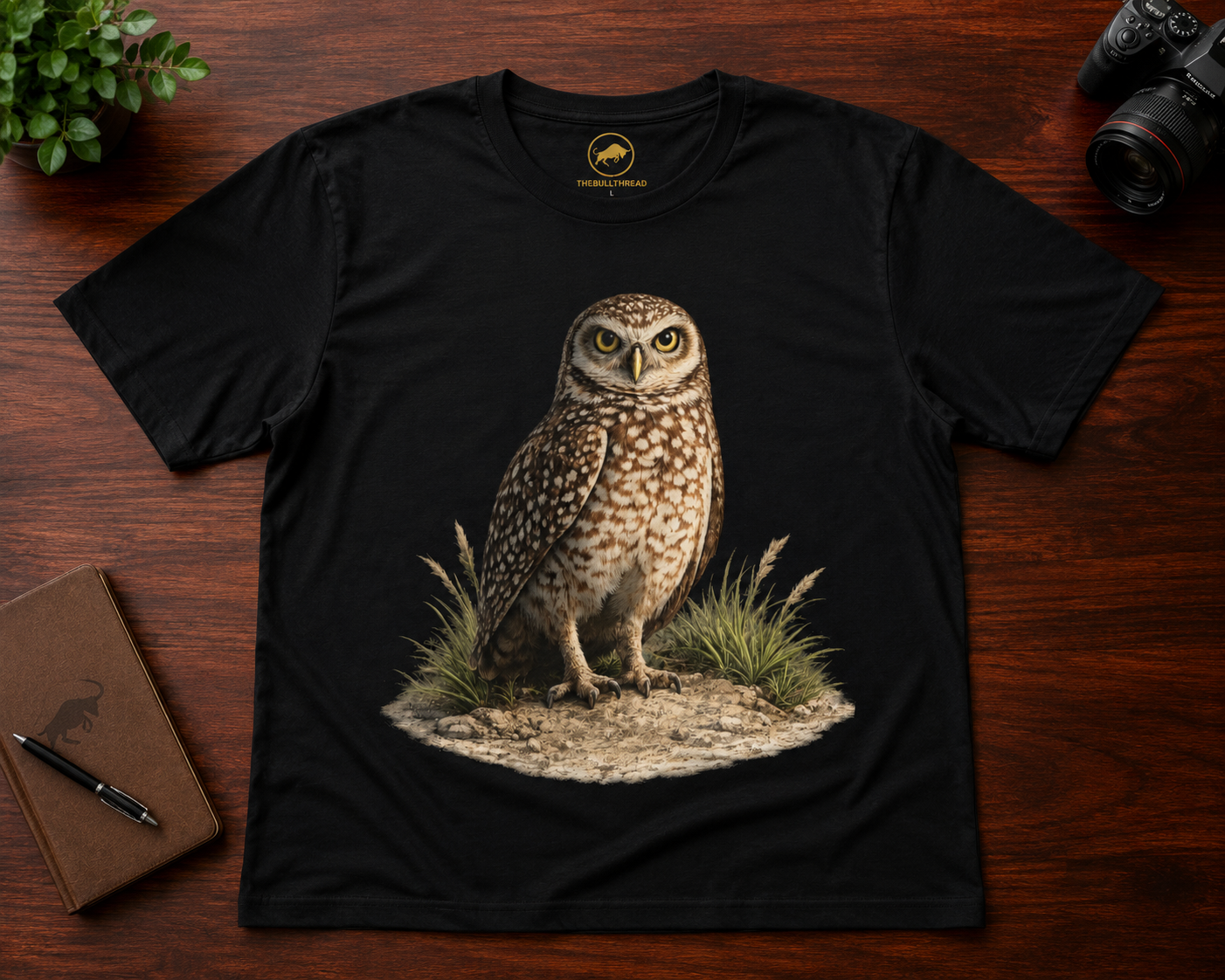 Premium Burrowing Owl T-Shirt, AS Colour 5001 Florida Wildlife Graphic Tee, Birdwatcher Gift, Nature Lover Shirt.