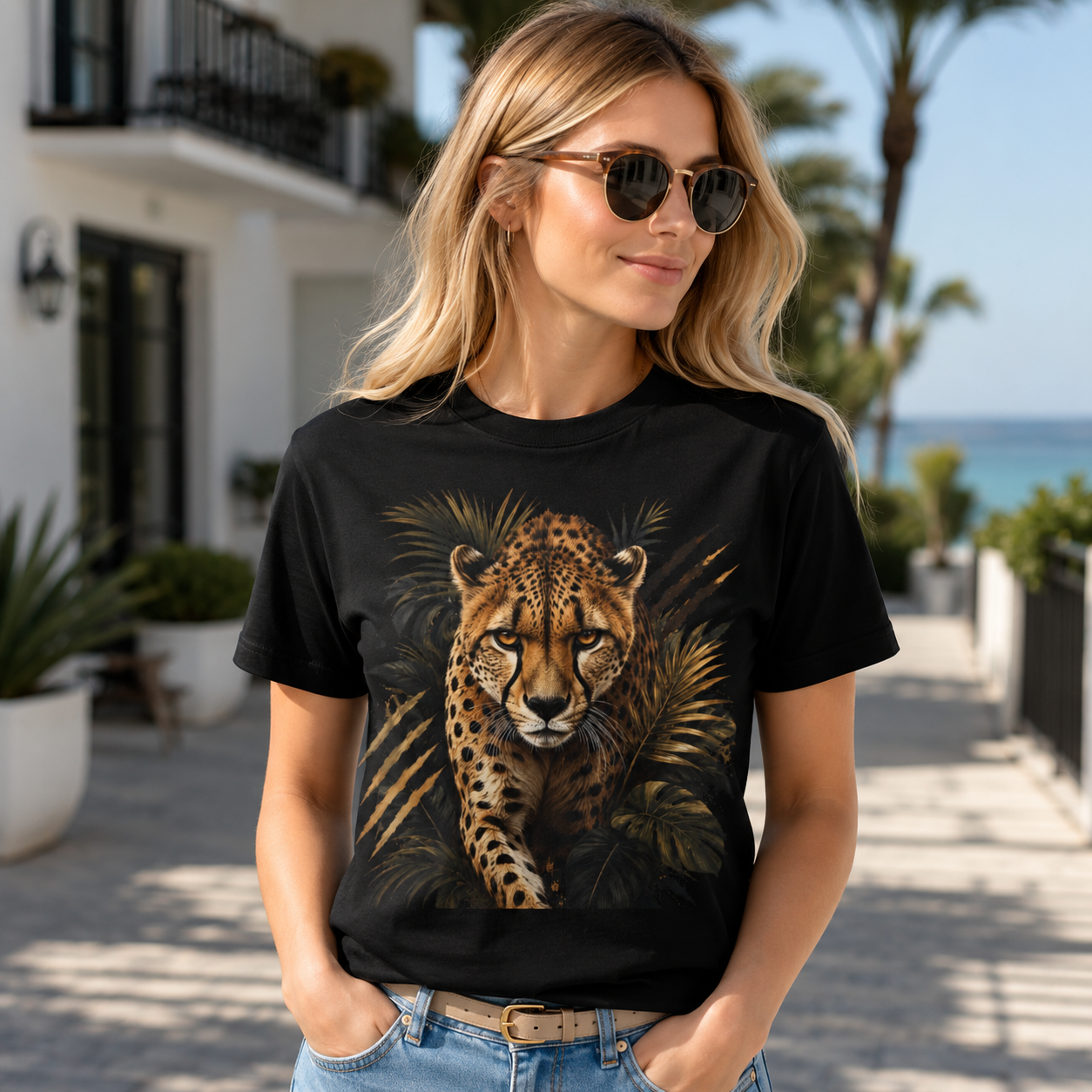 Fierce Cheetah Shirt, Premium Wildlife Graphic Tee, Big Cat Jungle T-Shirt, Power Speed King Animal Lover Gift.