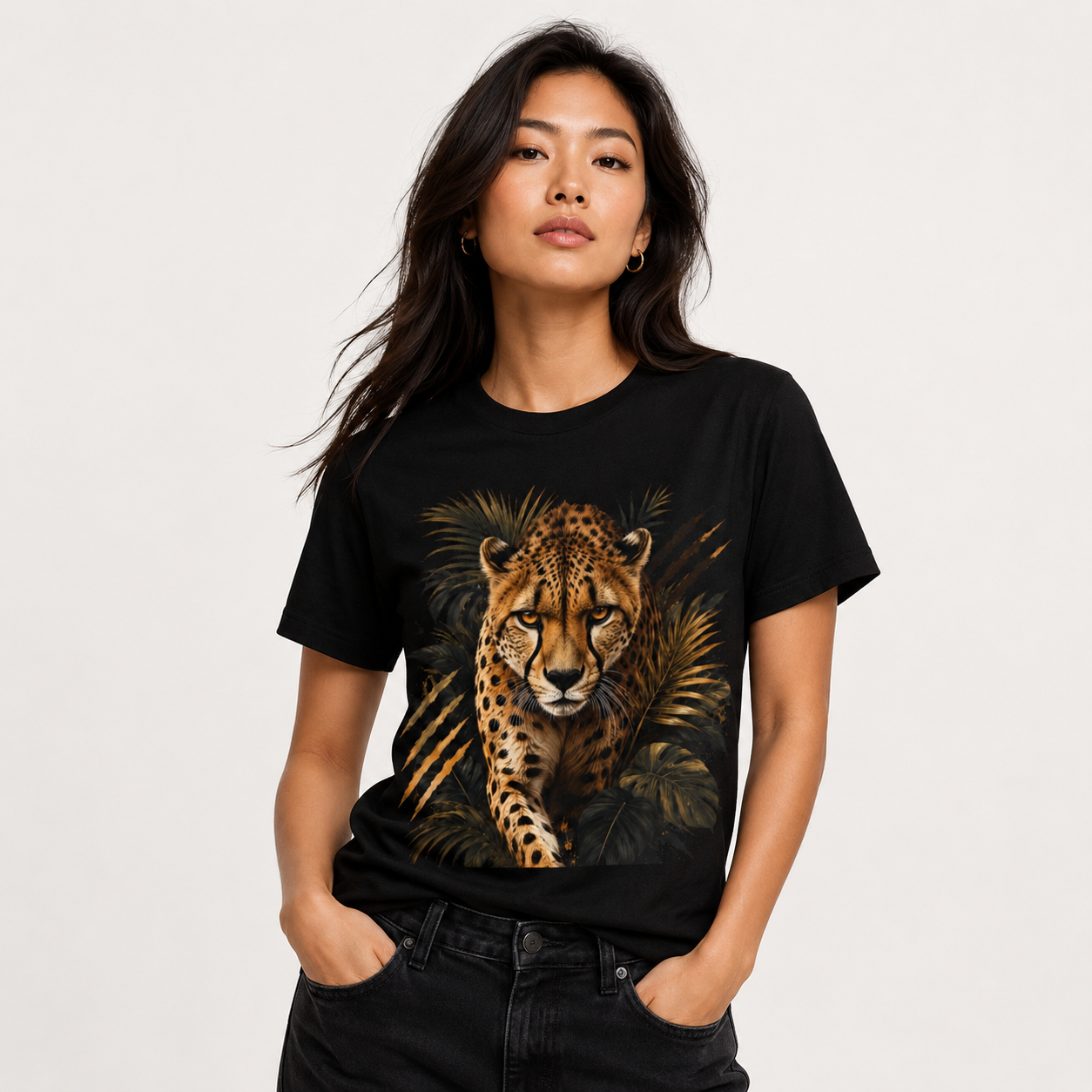 Fierce Cheetah Shirt, Premium Wildlife Graphic Tee, Big Cat Jungle T-Shirt, Power Speed King Animal Lover Gift.