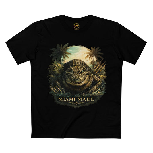 Miami Made Alligator Shirt, Premium Florida Wildlife Graphic Tee, South Florida Gator T-Shirt, Miami Streetwear Gift.