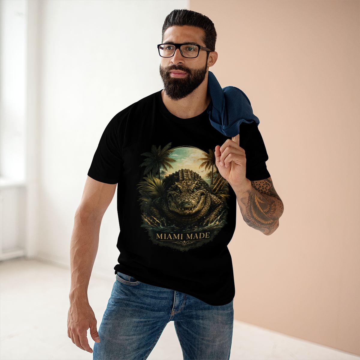 Miami Made Alligator Shirt, Premium Florida Wildlife Graphic Tee, South Florida Gator T-Shirt, Miami Streetwear Gift.