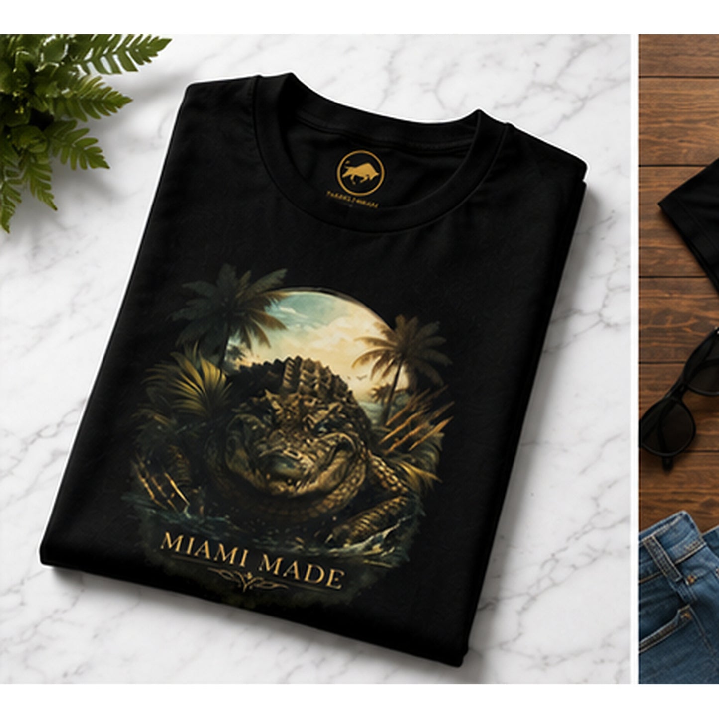 Miami Made Alligator Shirt, Premium Florida Wildlife Graphic Tee, South Florida Gator T-Shirt, Miami Streetwear Gift.