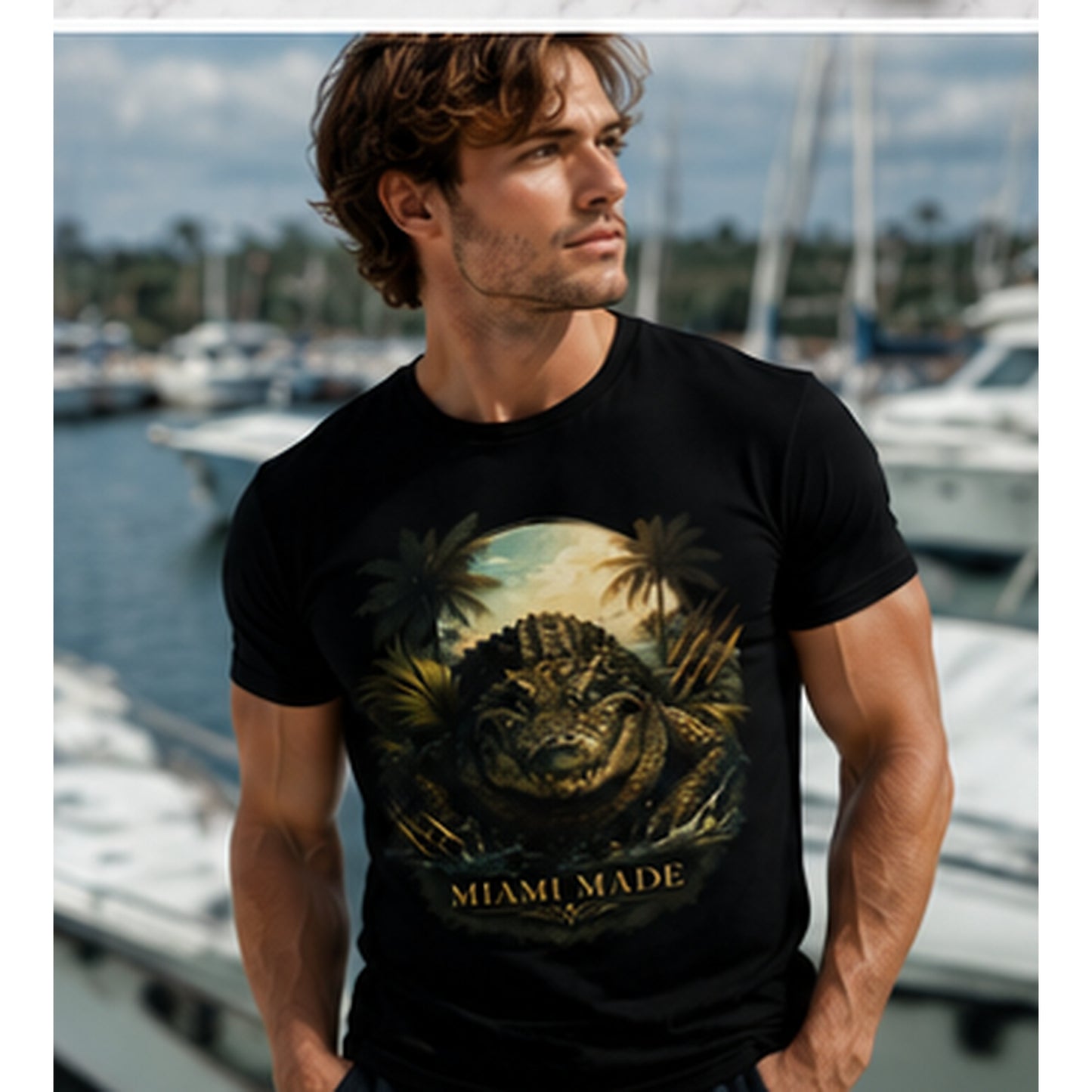 Miami Made Alligator Shirt, Premium Florida Wildlife Graphic Tee, South Florida Gator T-Shirt, Miami Streetwear Gift.