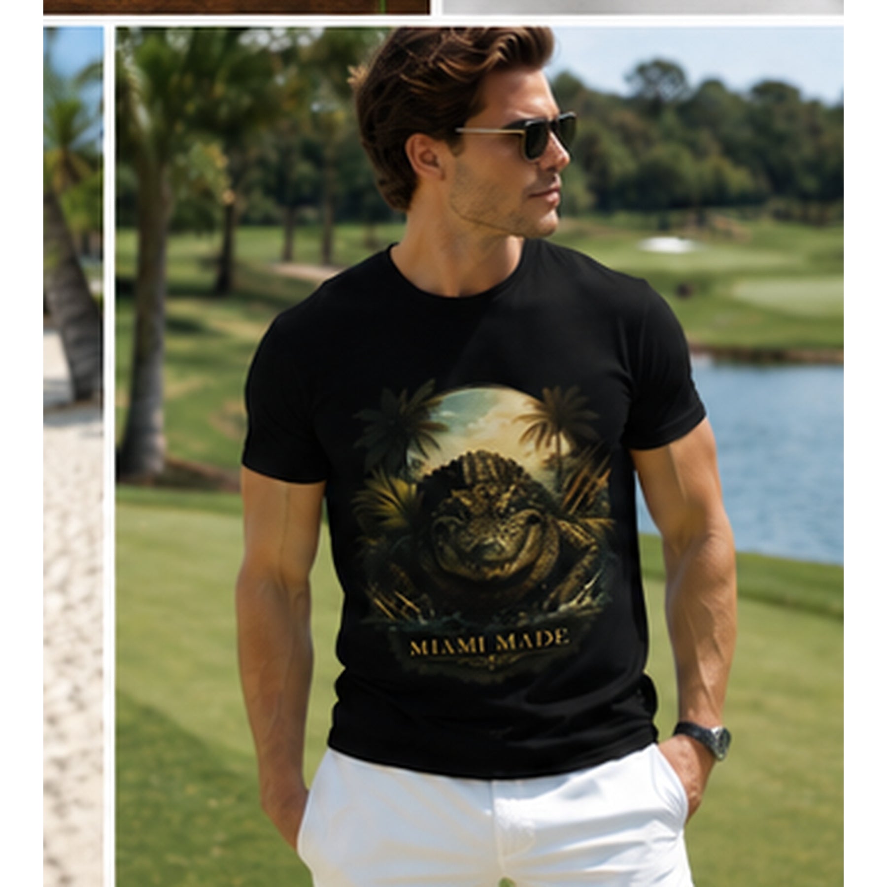 Miami Made Alligator Shirt, Premium Florida Wildlife Graphic Tee, South Florida Gator T-Shirt, Miami Streetwear Gift.