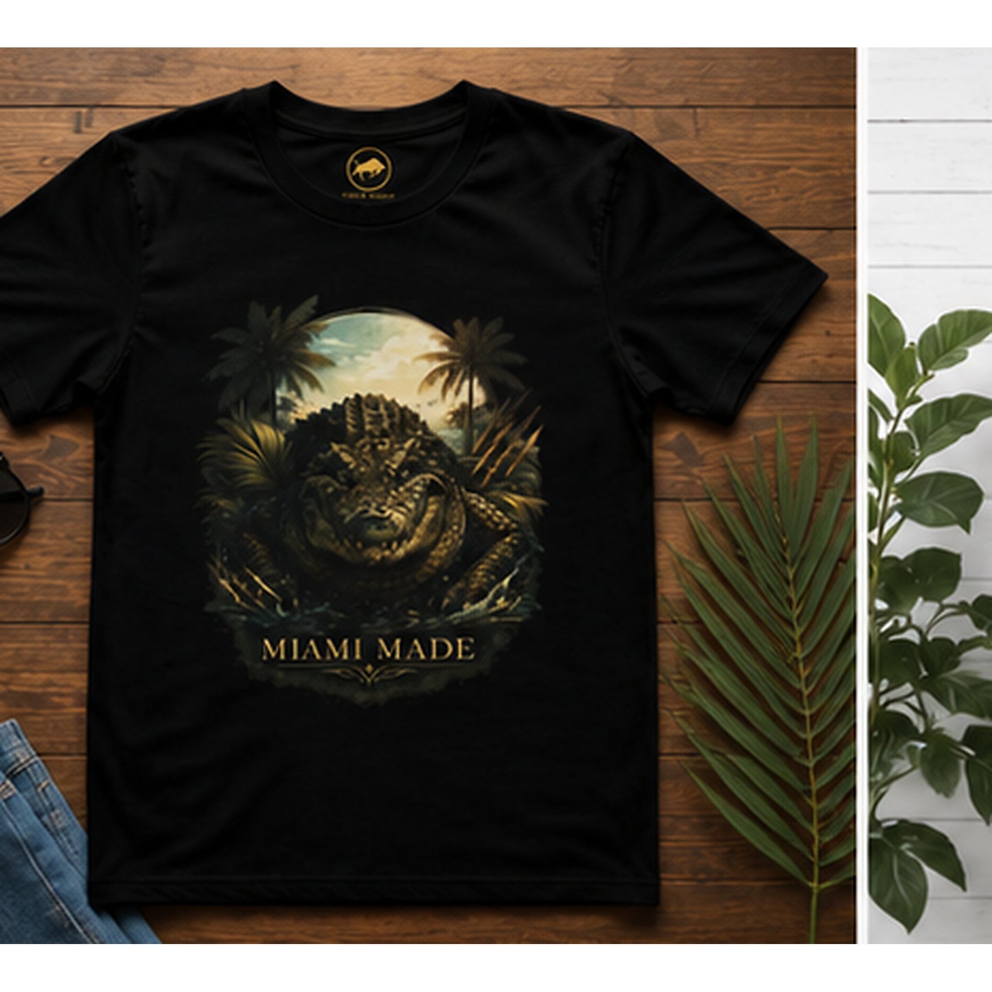Miami Made Alligator Shirt, Premium Florida Wildlife Graphic Tee, South Florida Gator T-Shirt, Miami Streetwear Gift.