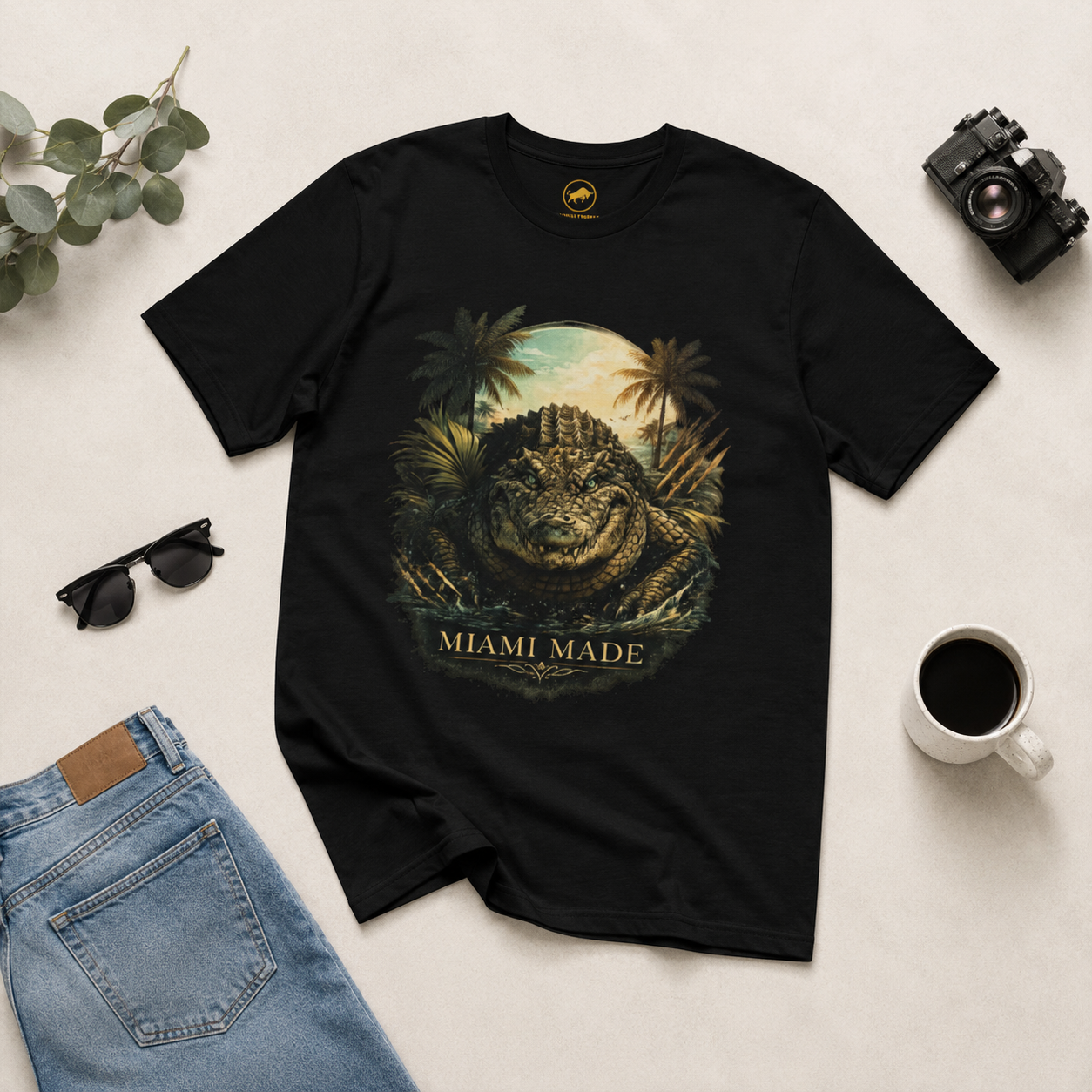 Miami Made Alligator Shirt, Premium Florida Wildlife Graphic Tee, South Florida Gator T-Shirt, Miami Streetwear Gift.