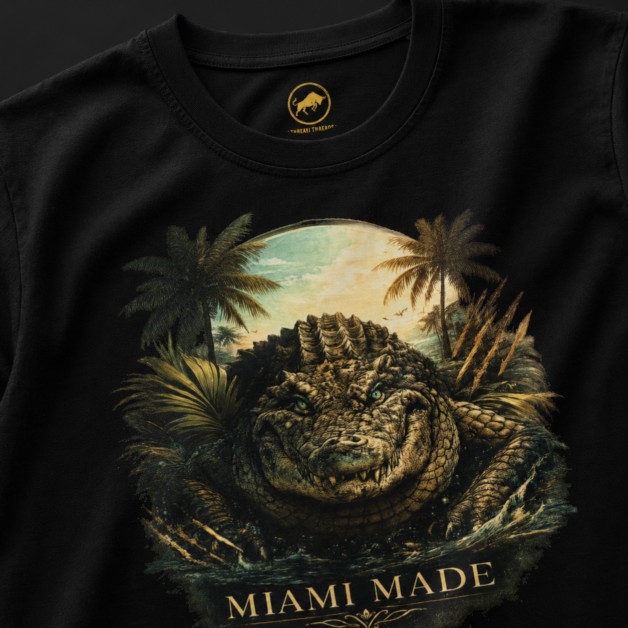 Miami Made Alligator Shirt, Premium Florida Wildlife Graphic Tee, South Florida Gator T-Shirt, Miami Streetwear Gift.
