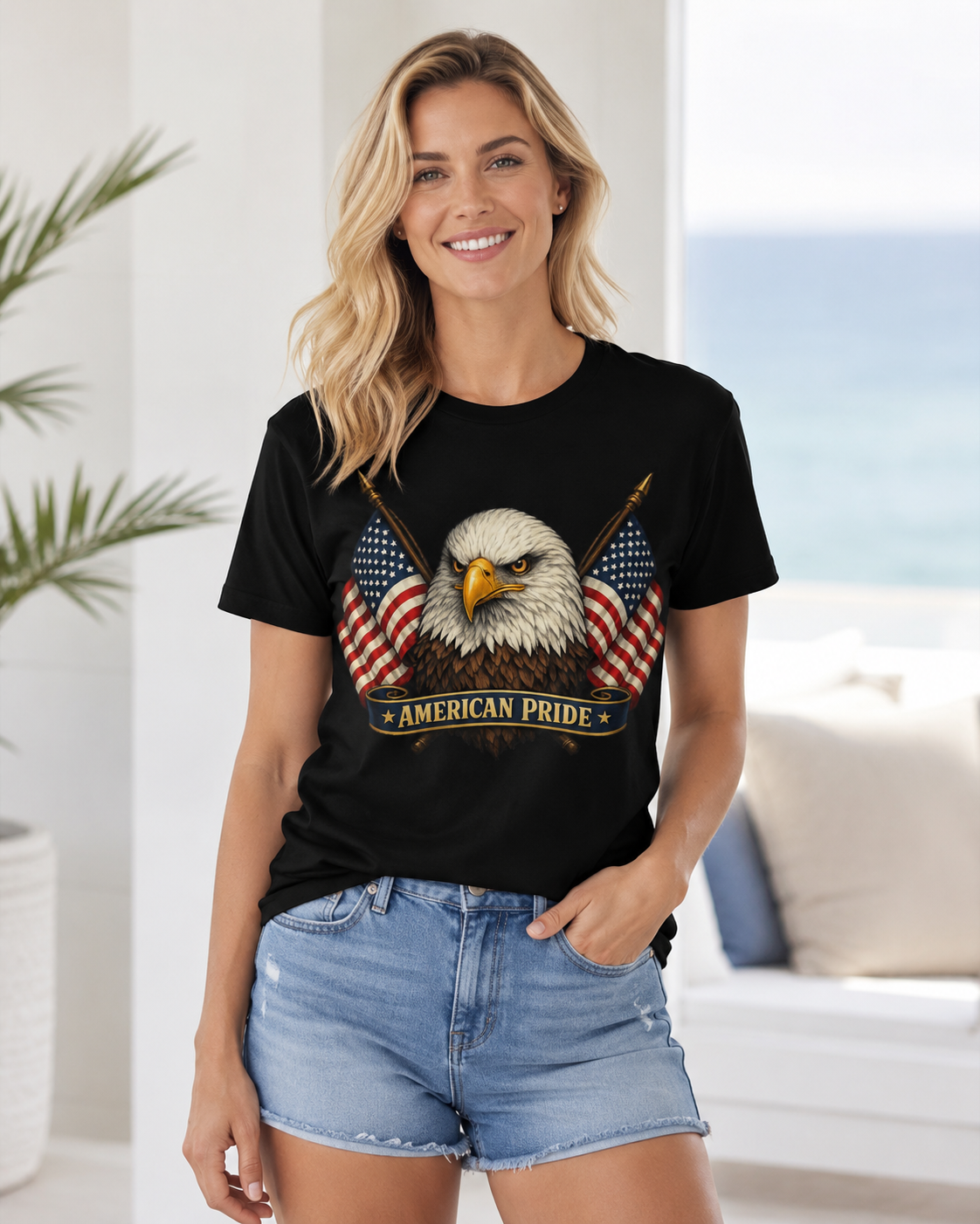 American Pride Bald Eagle Shirt, Premium AS Colour 5001 Patriotic T-Shirt, American Flag Graphic Tee, USA Gift.