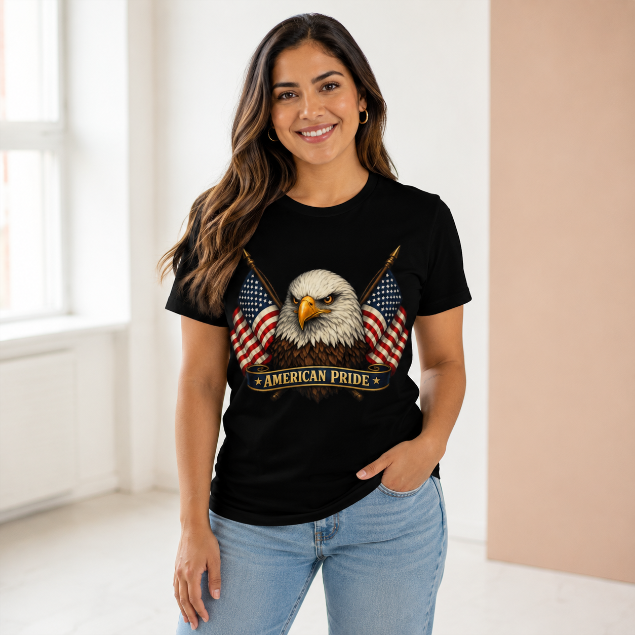 American Pride Bald Eagle Shirt, Premium AS Colour 5001 Patriotic T-Shirt, American Flag Graphic Tee, USA Gift.