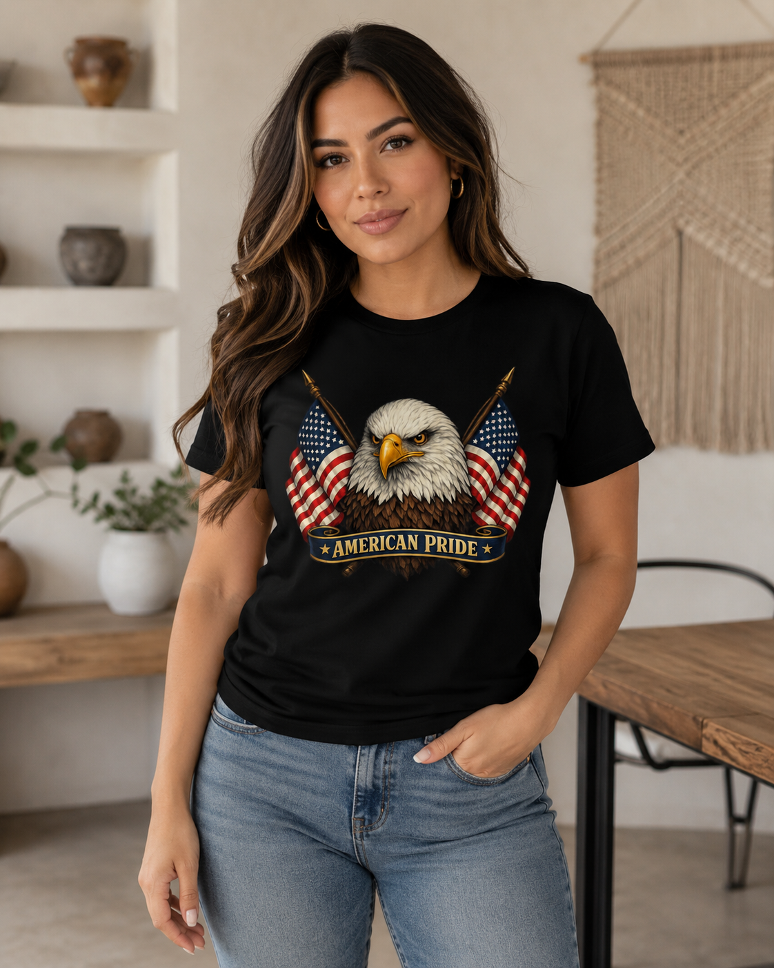 American Pride Bald Eagle Shirt, Premium AS Colour 5001 Patriotic T-Shirt, American Flag Graphic Tee, USA Gift.