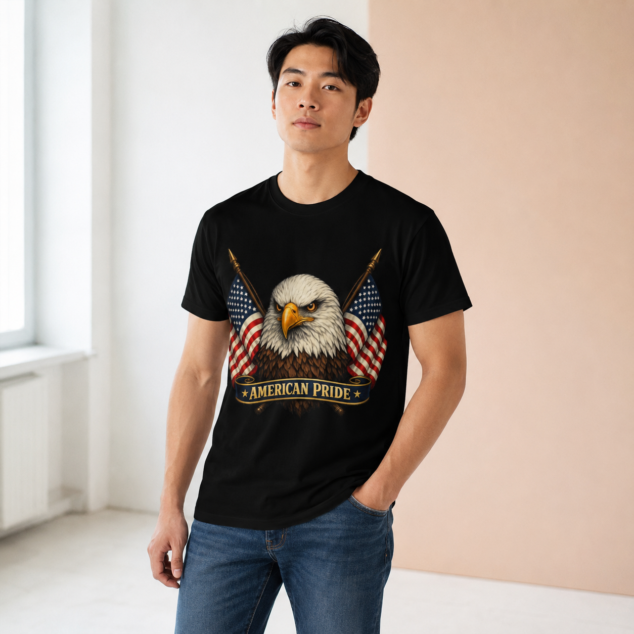 American Pride Bald Eagle Shirt, Premium AS Colour 5001 Patriotic T-Shirt, American Flag Graphic Tee, USA Gift.
