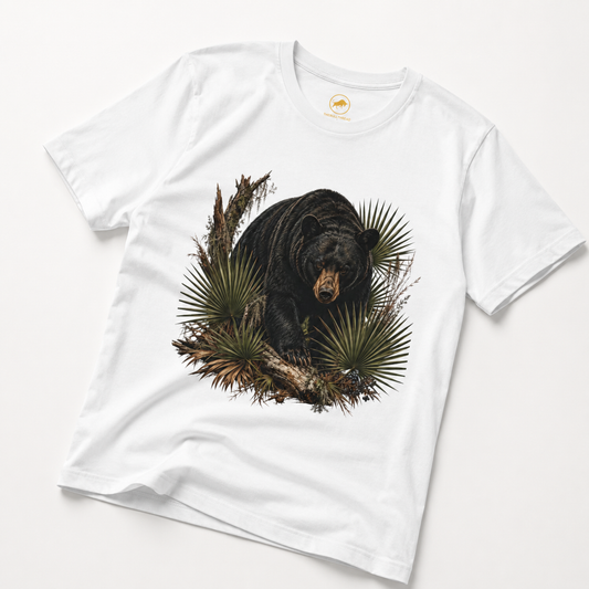 Florida Black Bear Shirt, Saw Palmetto Wildlife Tee, Premium Florida Nature Graphic T-Shirt, Bear Lover Outdoor Gift.