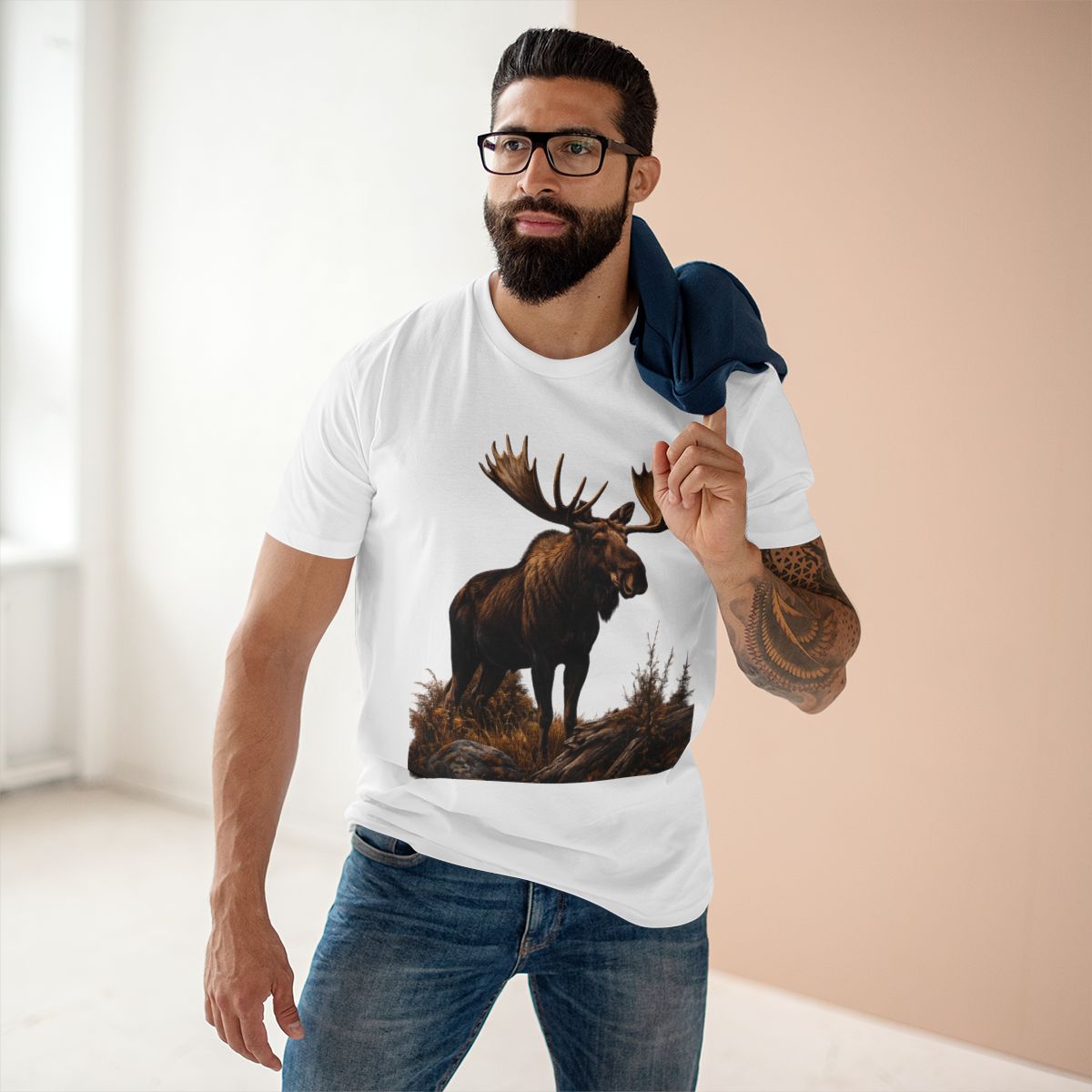 Majestic Bull Moose Shirt, Premium Wildlife Graphic Tee, Mountain Wilderness T-Shirt, Outdoorsman Gift, Moose Lover Nature Tee.