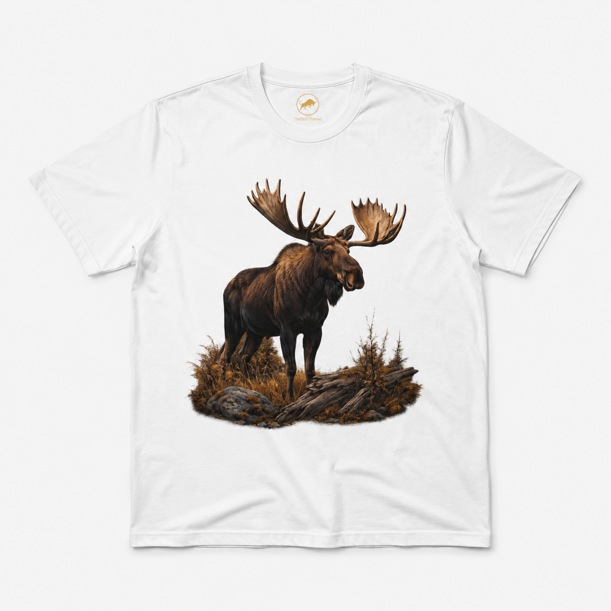 Majestic Bull Moose Shirt, Premium Wildlife Graphic Tee, Mountain Wilderness T-Shirt, Outdoorsman Gift, Moose Lover Nature Tee.