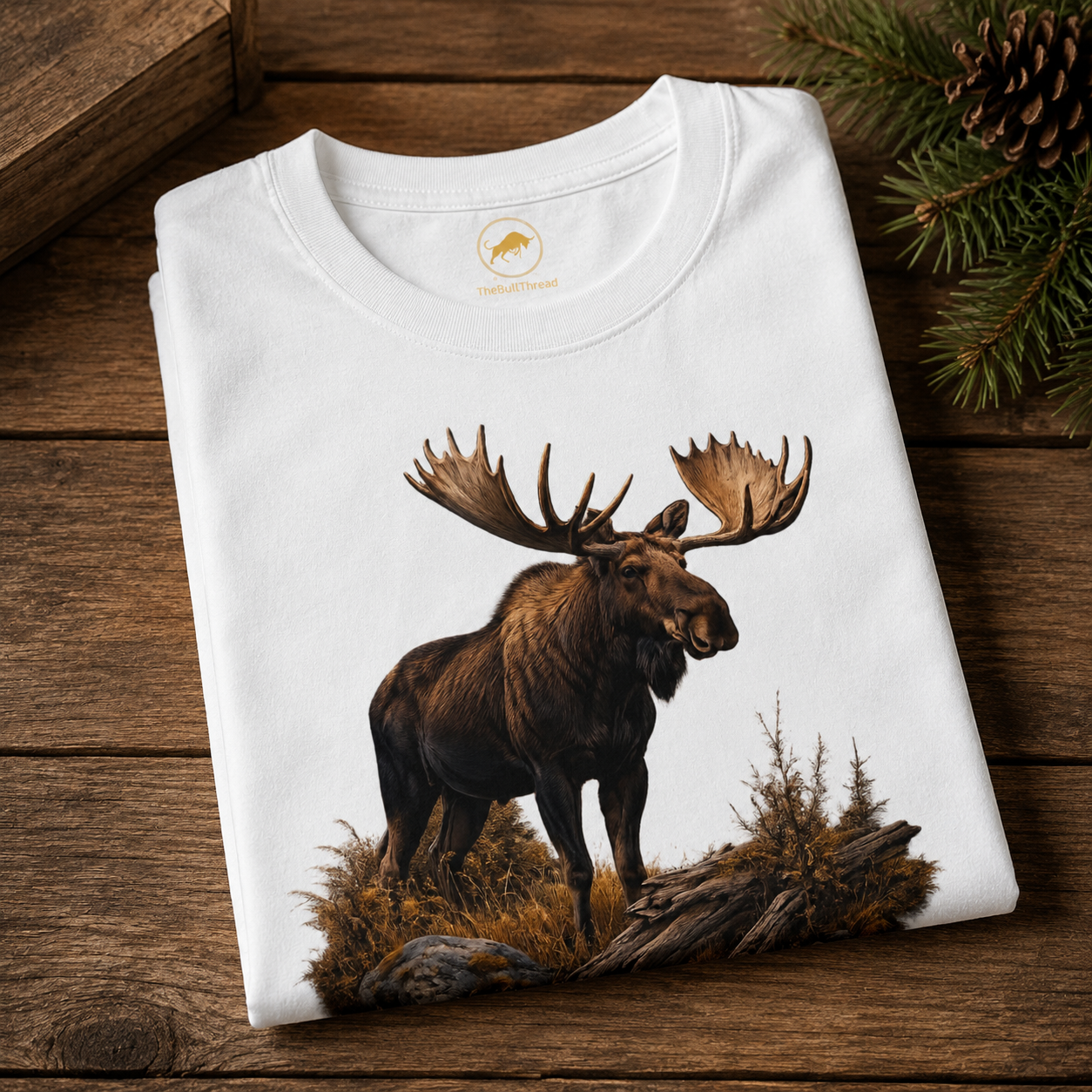 Majestic Bull Moose Shirt, Premium Wildlife Graphic Tee, Mountain Wilderness T-Shirt, Outdoorsman Gift, Moose Lover Nature Tee.