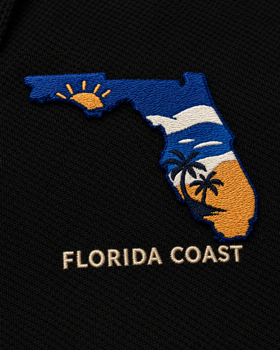 Florida Coast Embroidered Polo Shirt, Premium Coastal Golf Polo, Sunshine State Apparel, Florida Beach Gift.