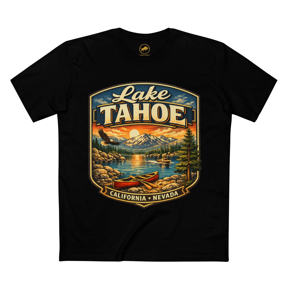 Lake Tahoe Shirt, Vintage California Nevada Travel Tee, Mountain Lake Adventure T-Shirt, Canoeing Boating Vacation Gift.