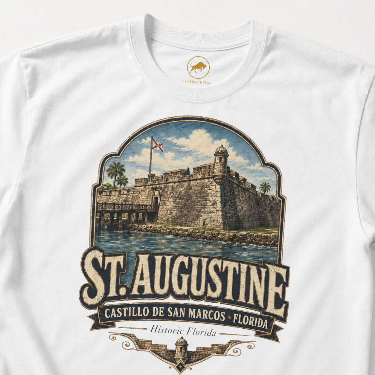 St Augustine Florida Shirt, Castillo de San Marcos Tee, Vintage Florida Travel T-Shirt, Premium AS Colour 5001 Souvenir Gift.