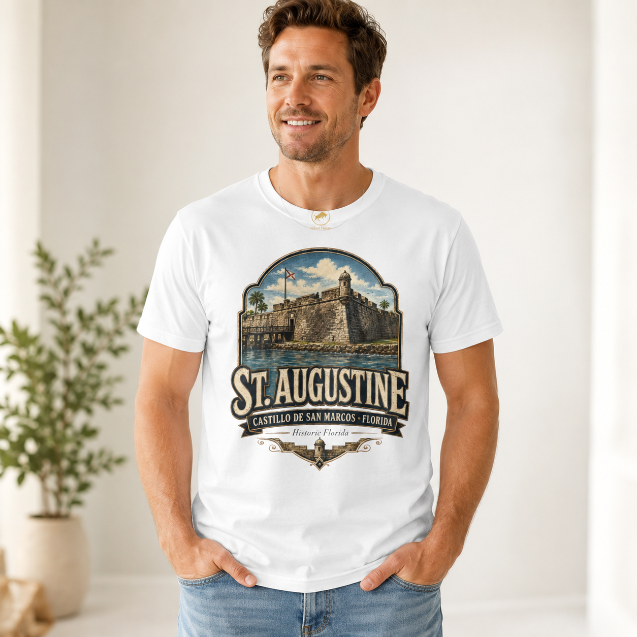 St Augustine Florida Shirt, Castillo de San Marcos Tee, Vintage Florida Travel T-Shirt, Premium AS Colour 5001 Souvenir Gift.