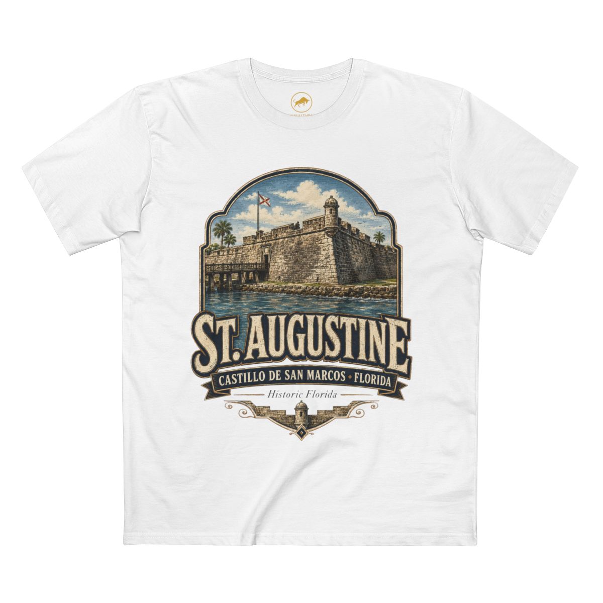 St Augustine Florida Shirt, Castillo de San Marcos Tee, Vintage Florida Travel T-Shirt, Premium AS Colour 5001 Souvenir Gift.