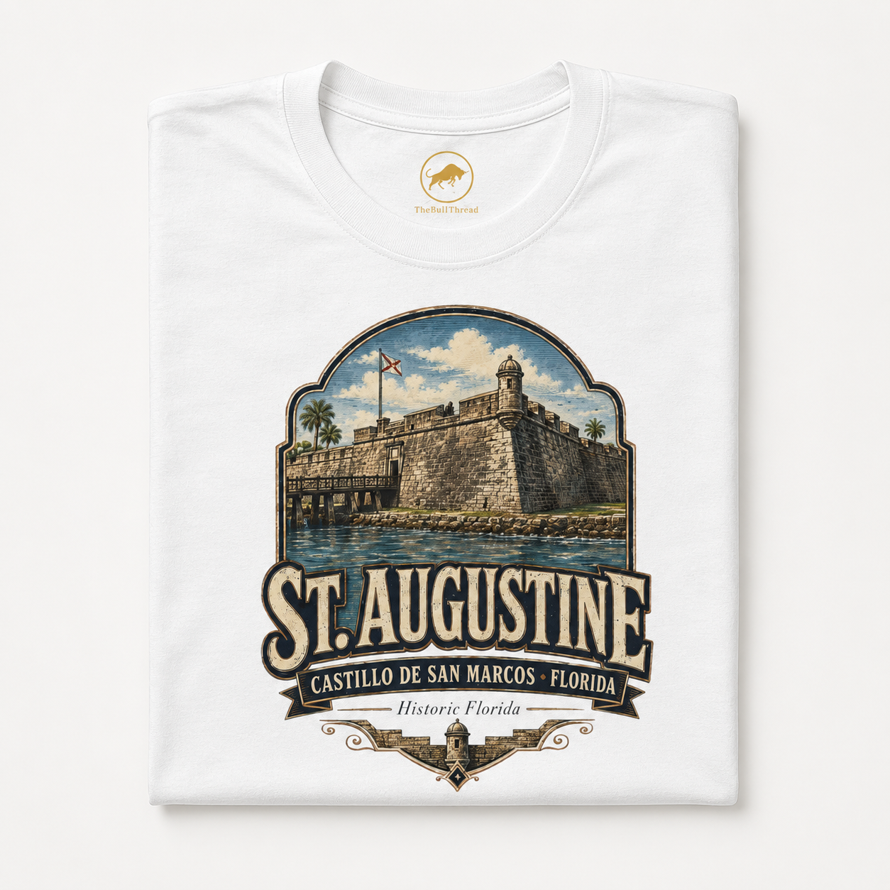St Augustine Florida Shirt, Castillo de San Marcos Tee, Vintage Florida Travel T-Shirt, Premium AS Colour 5001 Souvenir Gift.