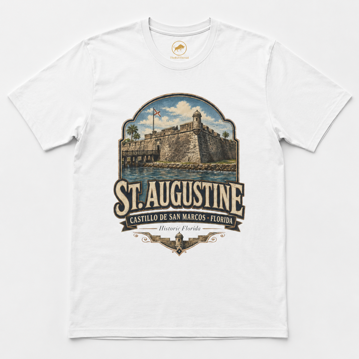 St Augustine Florida Shirt, Castillo de San Marcos Tee, Vintage Florida Travel T-Shirt, Premium AS Colour 5001 Souvenir Gift.