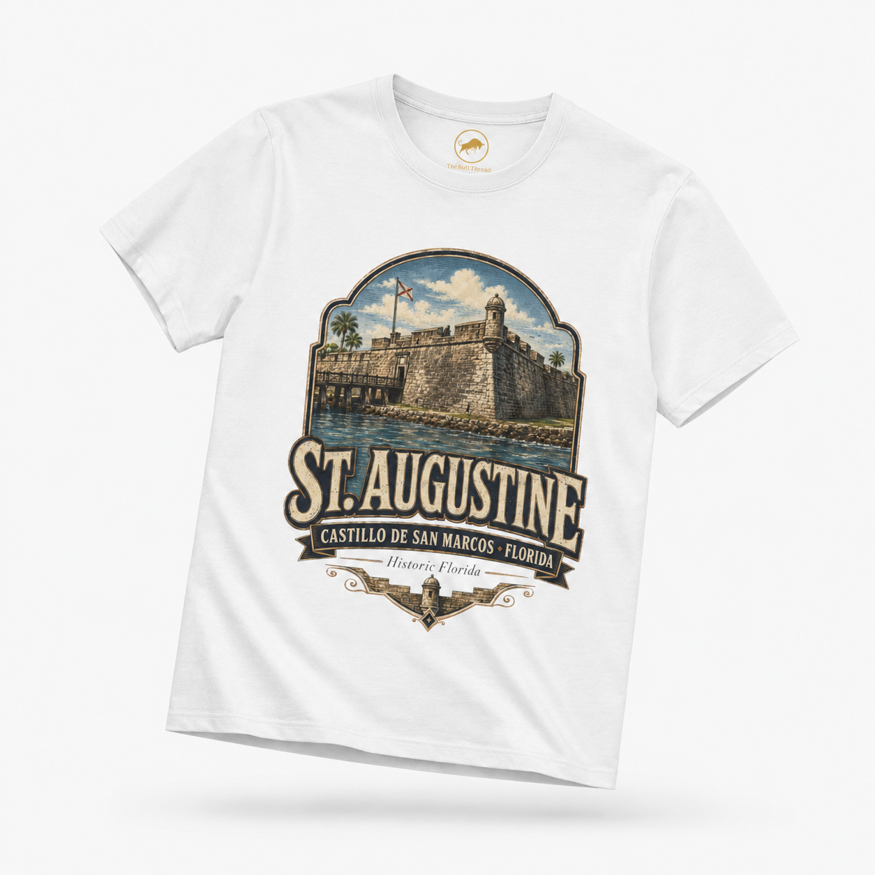 St Augustine Florida Shirt, Castillo de San Marcos Tee, Vintage Florida Travel T-Shirt, Premium AS Colour 5001 Souvenir Gift.