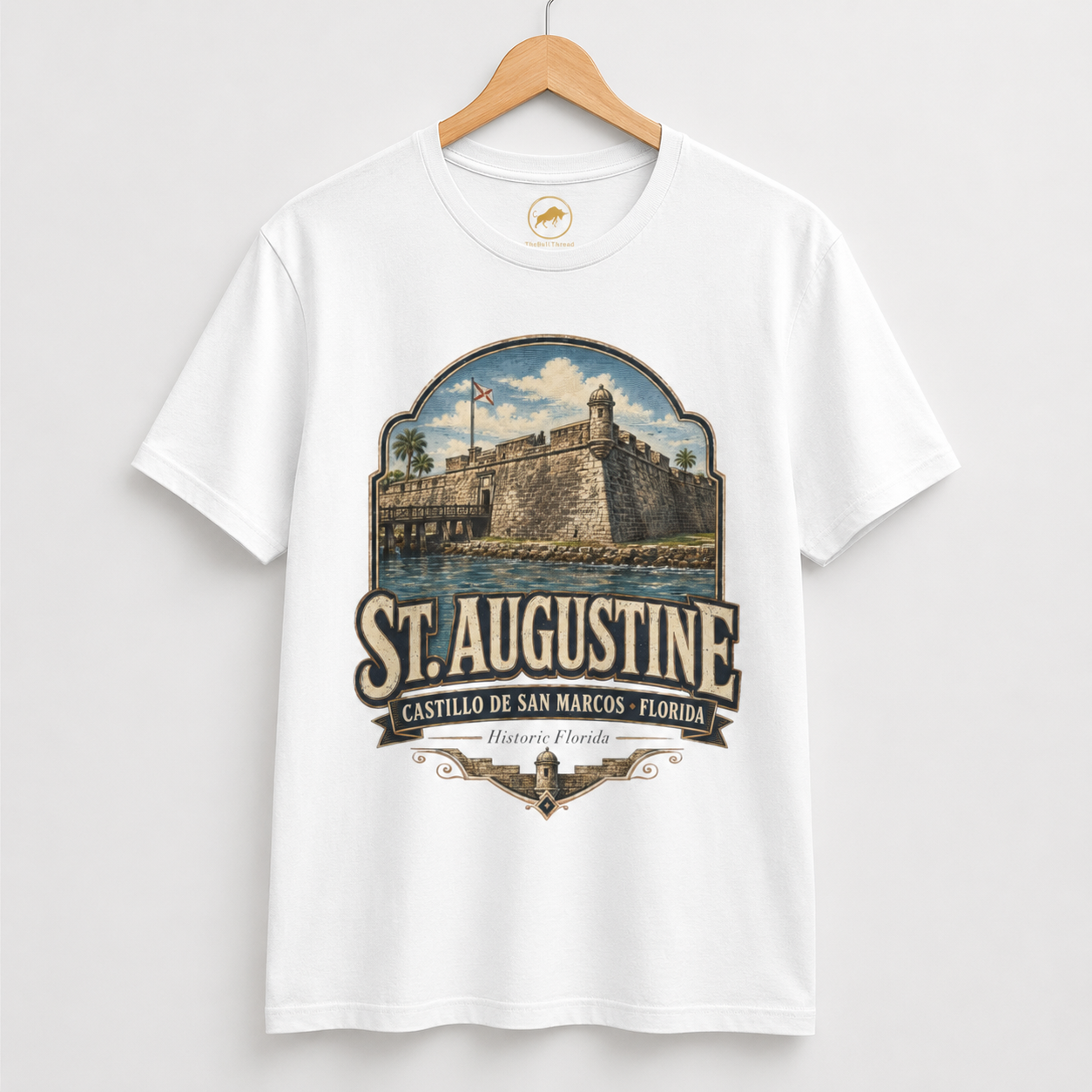 St Augustine Florida Shirt, Castillo de San Marcos Tee, Vintage Florida Travel T-Shirt, Premium AS Colour 5001 Souvenir Gift.