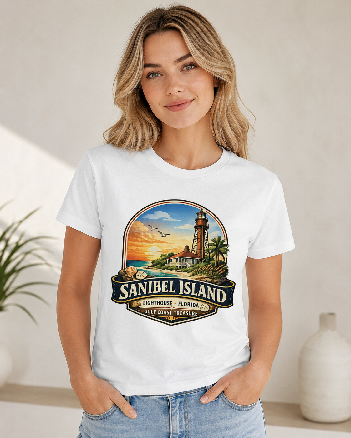 Sanibel Island Lighthouse Florida Shirt, Premium AS Colour 5001 Gulf Coast Treasure Tee, Florida Vacation Souvenir Gift.