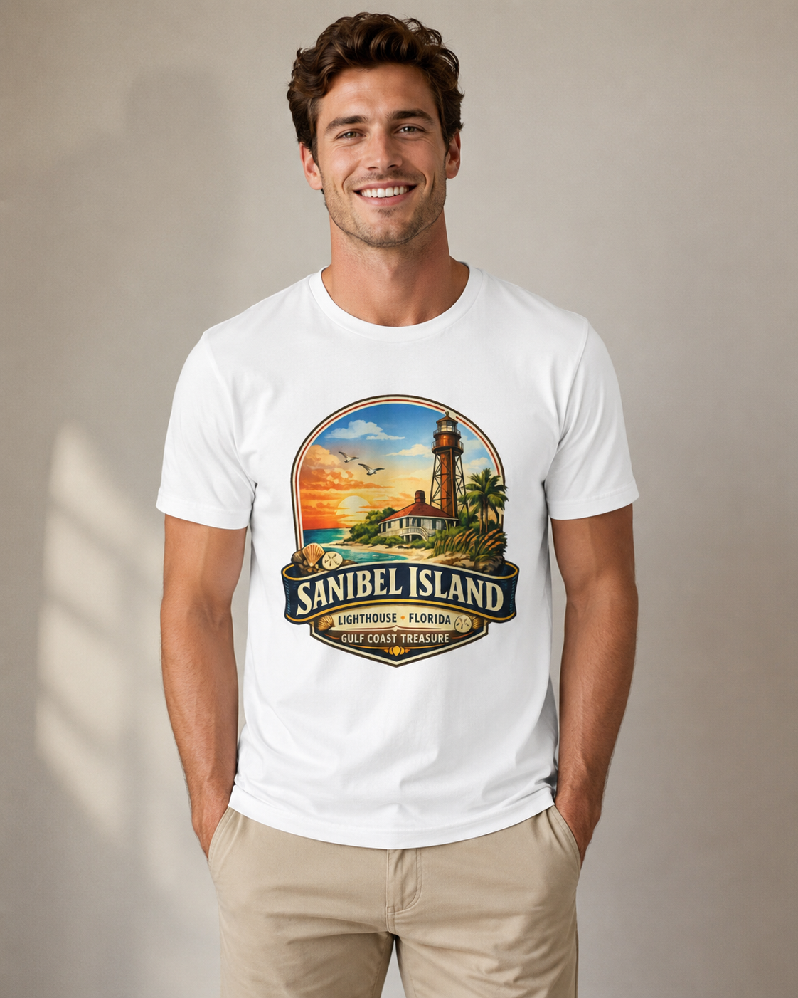 Sanibel Island Lighthouse Florida Shirt, Premium AS Colour 5001 Gulf Coast Treasure Tee, Florida Vacation Souvenir Gift.
