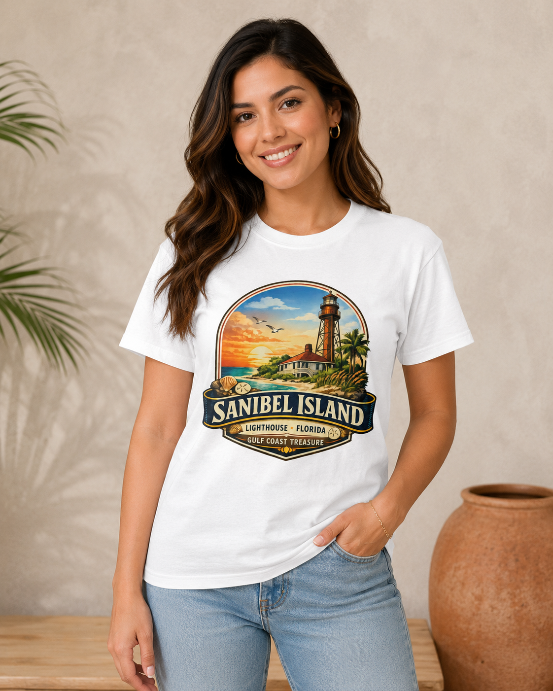 Sanibel Island Lighthouse Florida Shirt, Premium AS Colour 5001 Gulf Coast Treasure Tee, Florida Vacation Souvenir Gift.