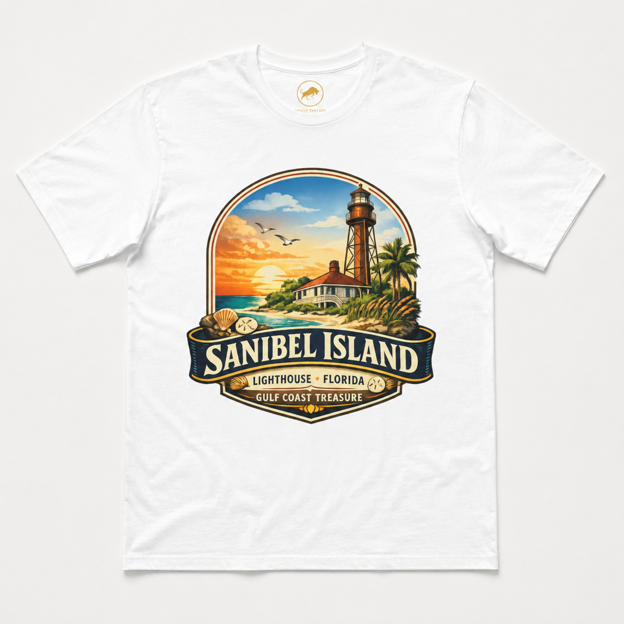 Sanibel Island Lighthouse Florida Shirt, Premium AS Colour 5001 Gulf Coast Treasure Tee, Florida Vacation Souvenir Gift.