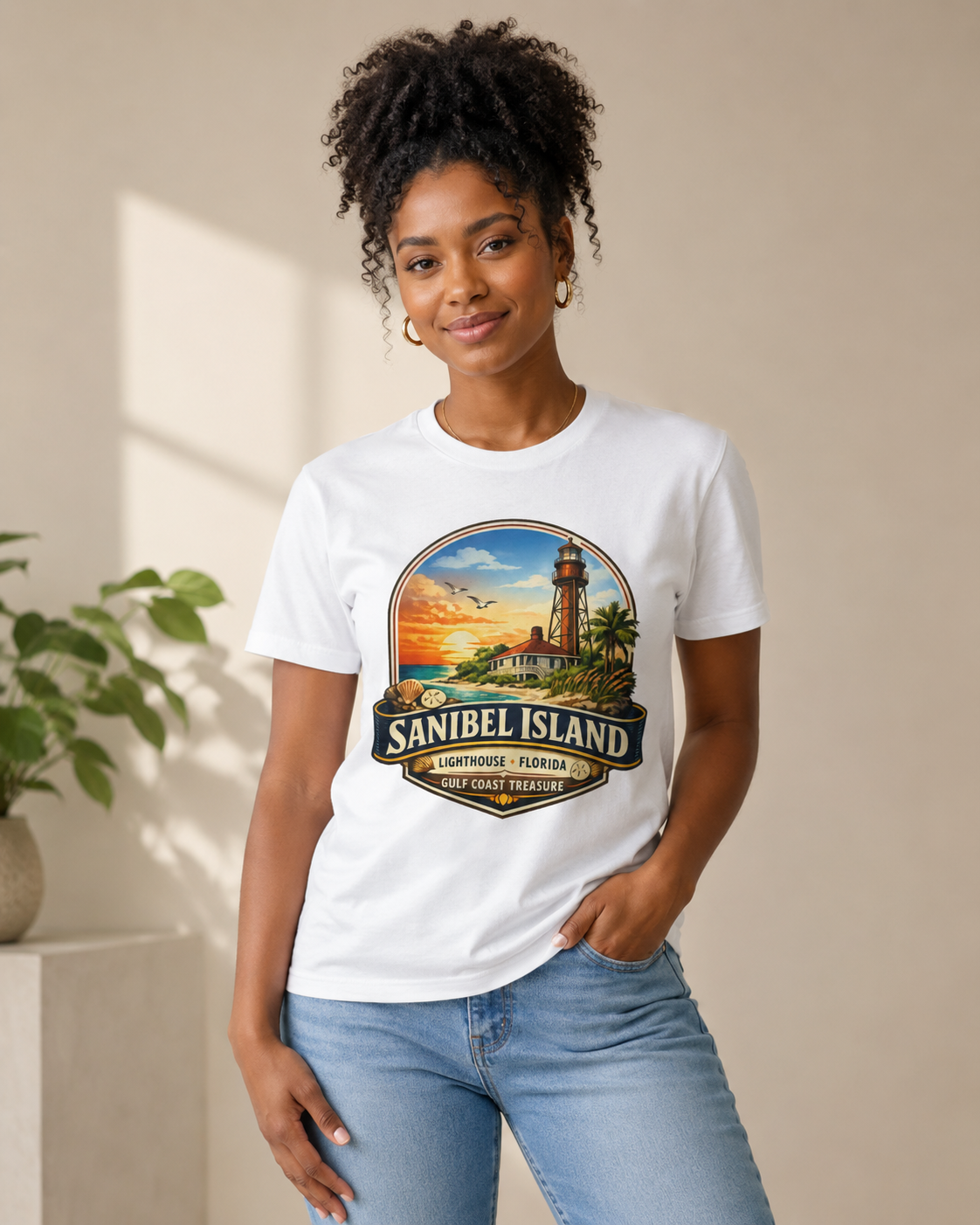 Sanibel Island Lighthouse Florida Shirt, Premium AS Colour 5001 Gulf Coast Treasure Tee, Florida Vacation Souvenir Gift.