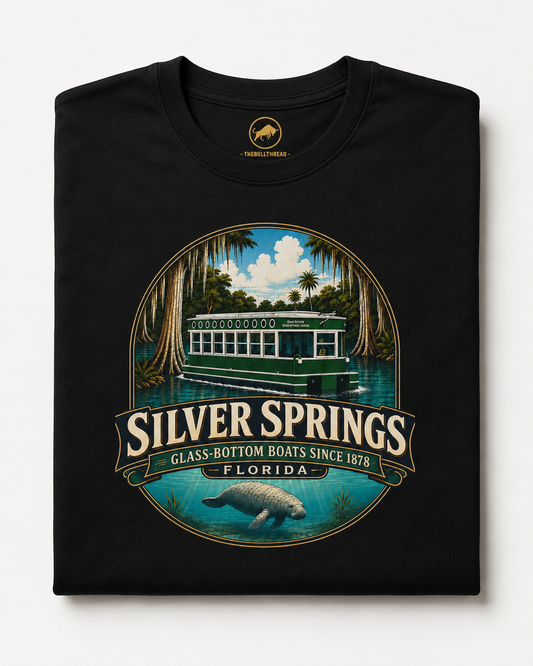 Silver Springs Florida Shirt, Vintage Glass-Bottom Boat Graphic Tee, Manatee State Park Travel Souvenir and Florida Gift.