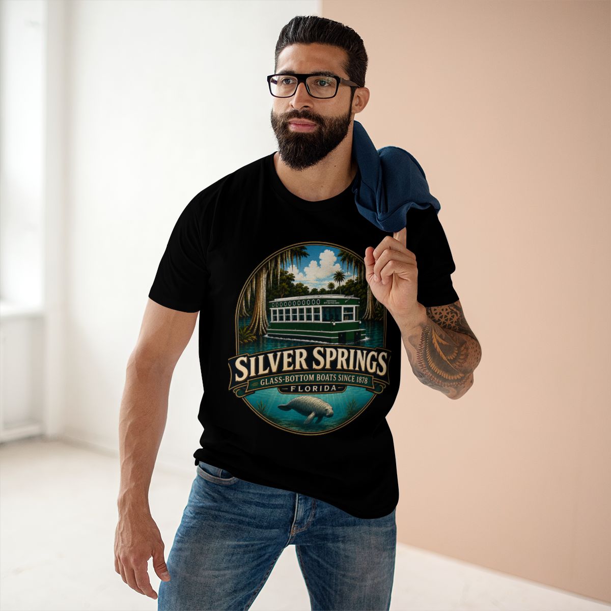 Silver Springs Florida Shirt, Vintage Glass-Bottom Boat Graphic Tee, Manatee State Park Travel Souvenir and Florida Gift.